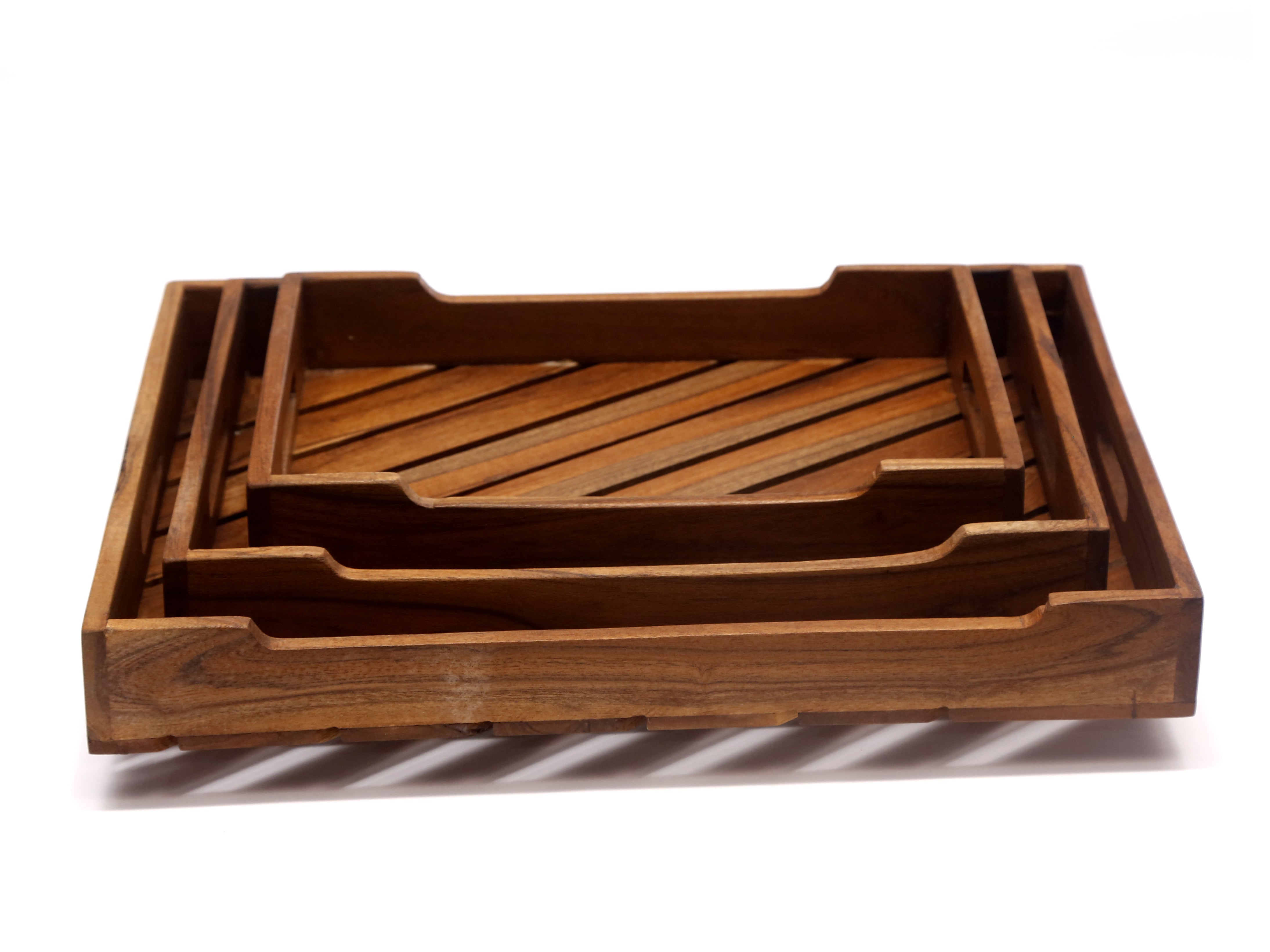 Contemporary Wooden Tray Set Tray