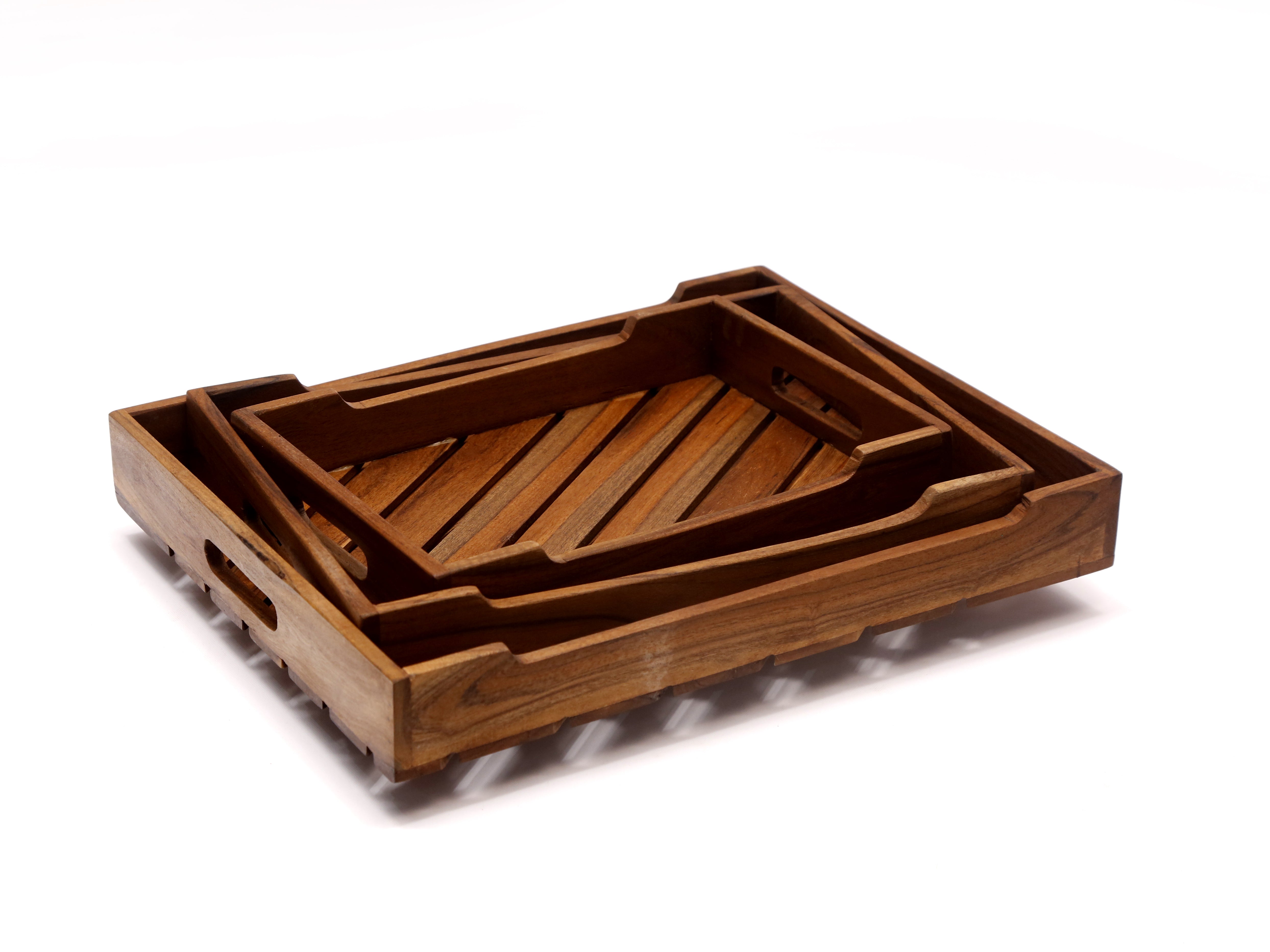 Contemporary Wooden Tray Set Tray