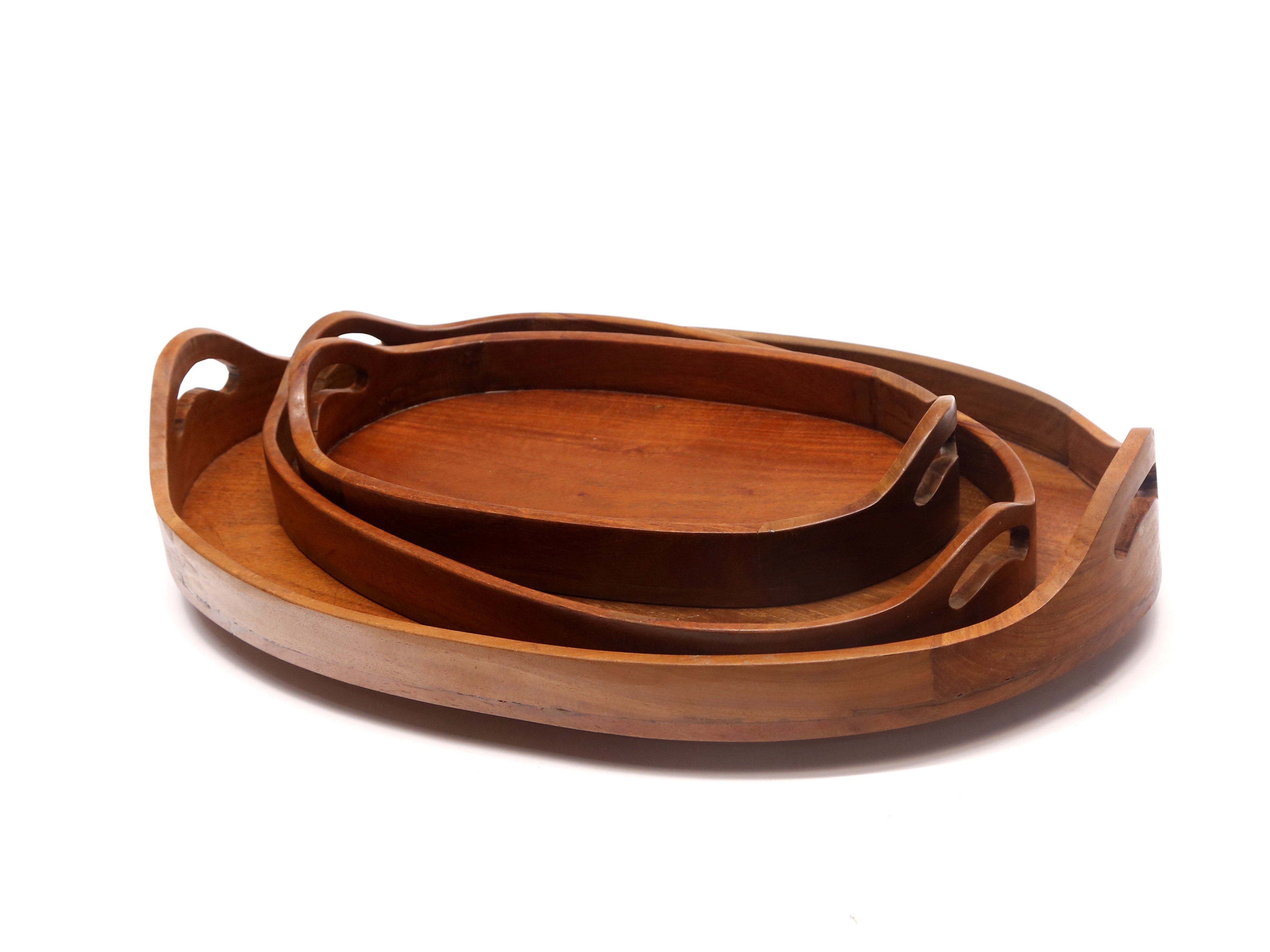 Oval Solid Wood Tray Tray