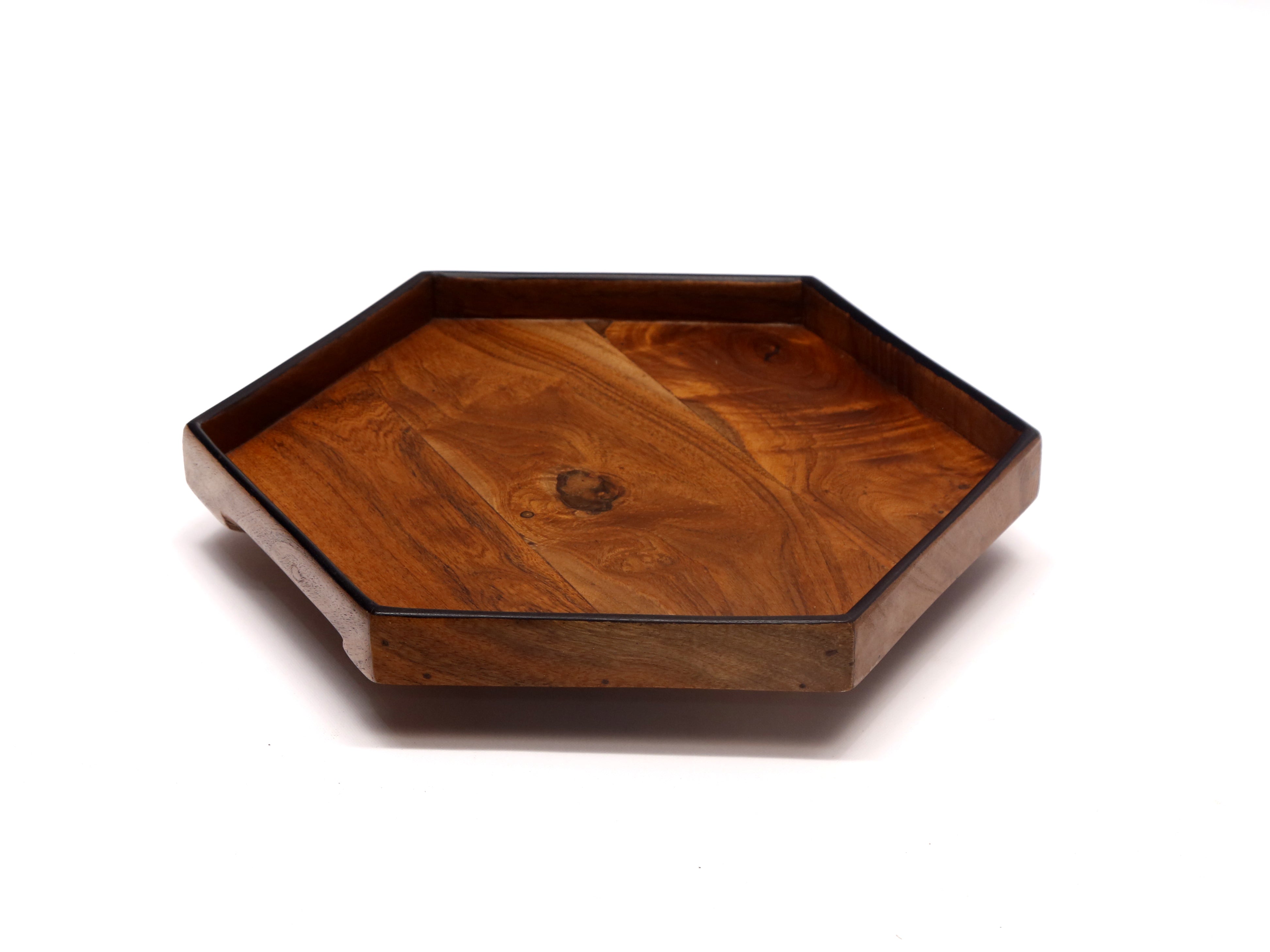 Abstract Shaped Wooden Platter Tray