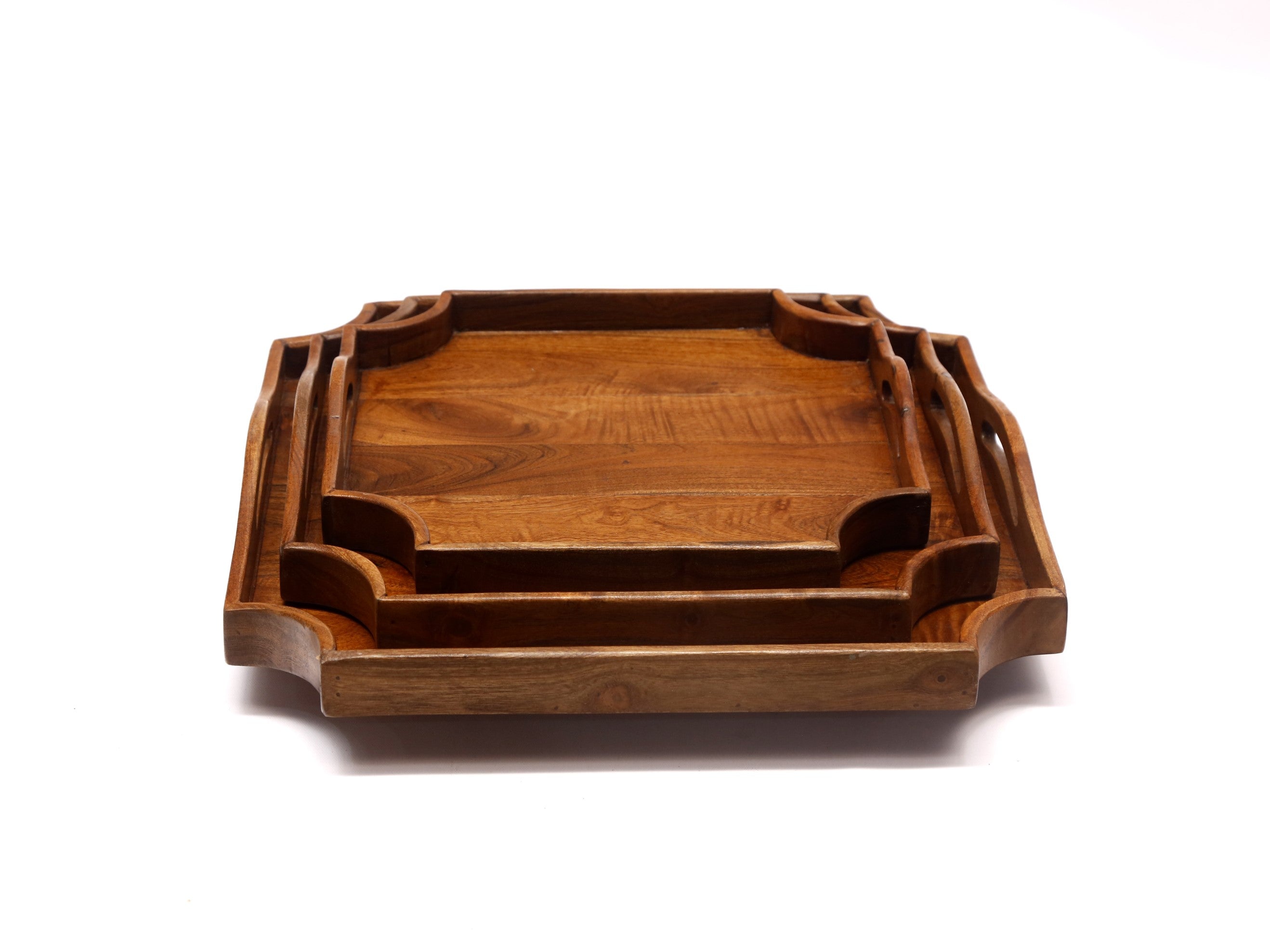Wooden Abstract-shaped Tray Set Tray