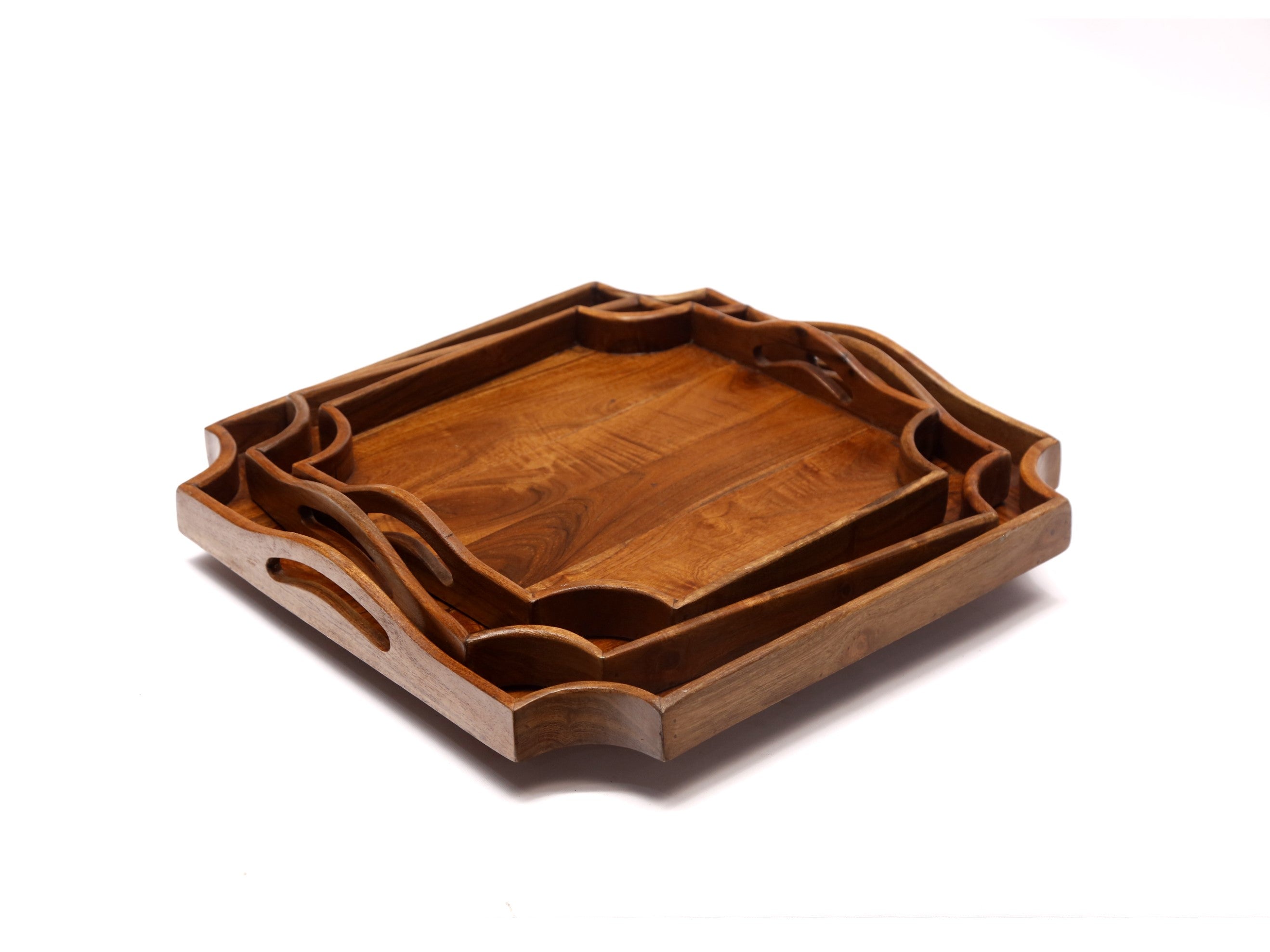 Wooden Abstract-shaped Tray Set Tray