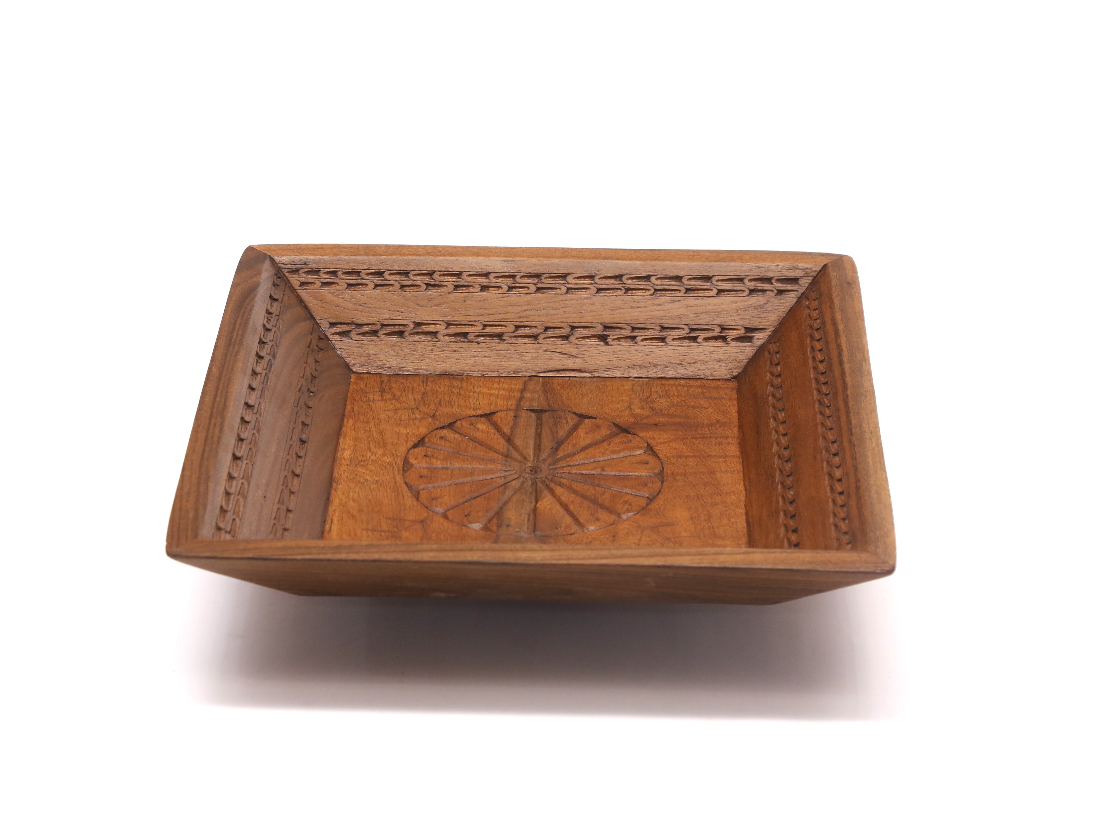 Simple Rustic Carved Tray Set Tray