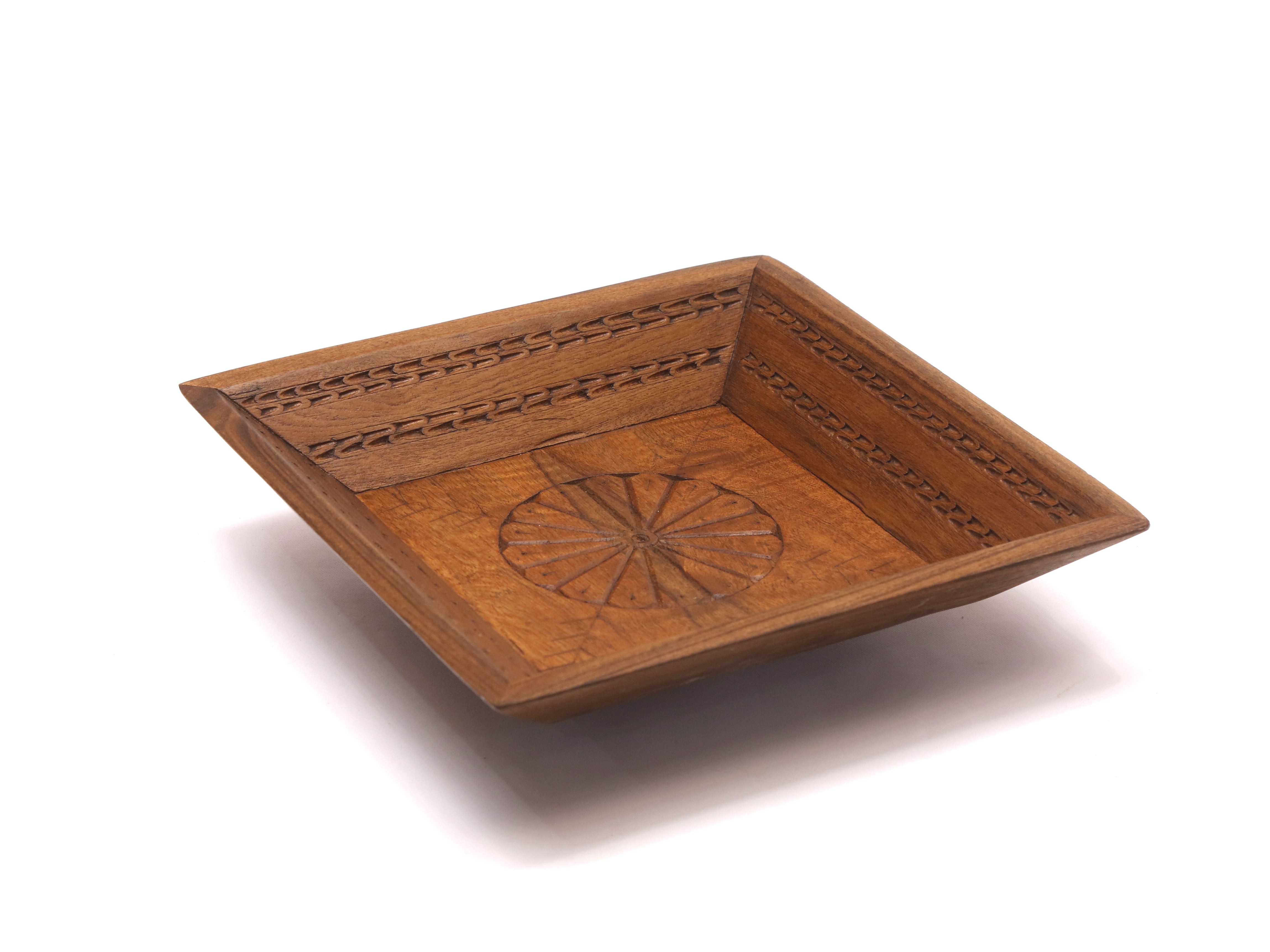 Simple Rustic Carved Tray Set Tray