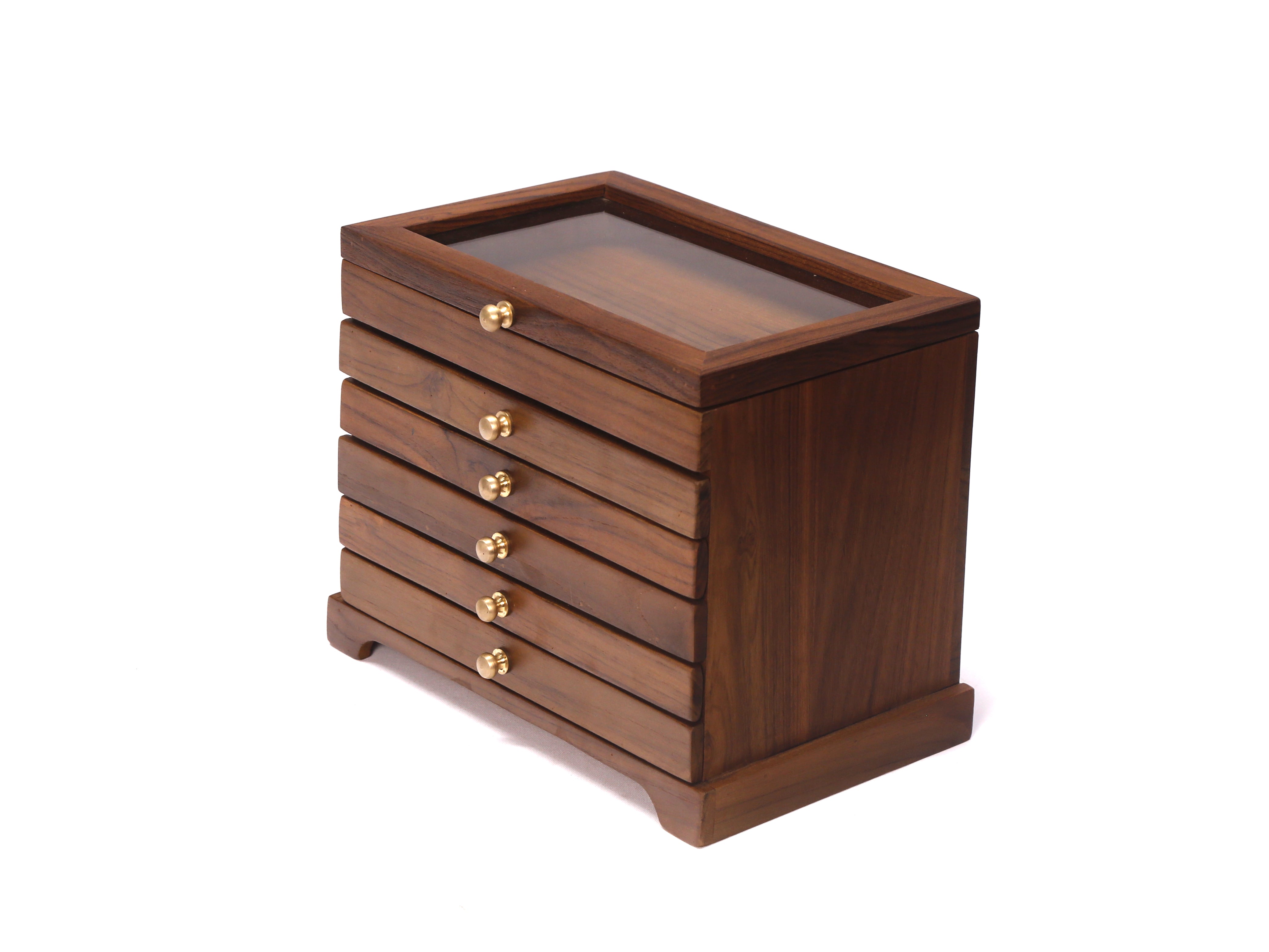 Classic Teakwood Drawer Organizer Wooden Box