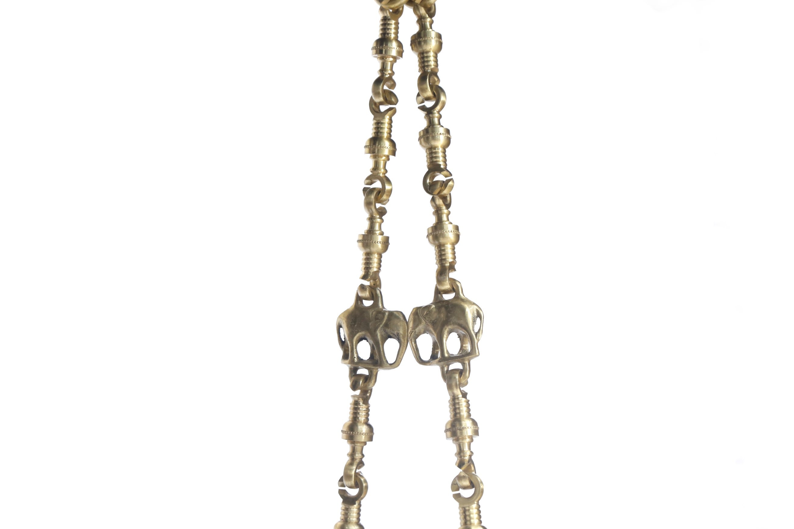 Wooden Brass Chain Royal Carved Elephants pillar Swing swing