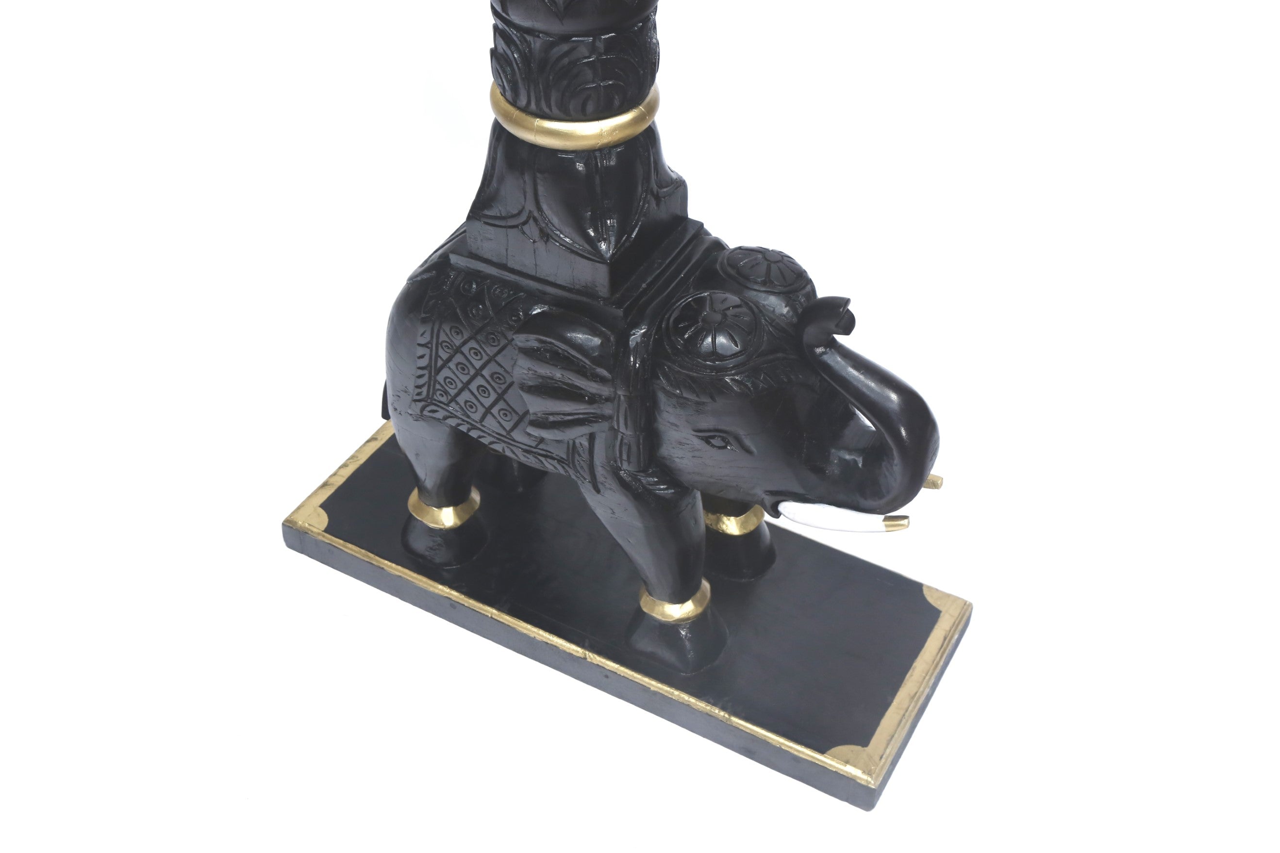 Wooden Brass Chain Royal Carved Elephants pillar Swing swing