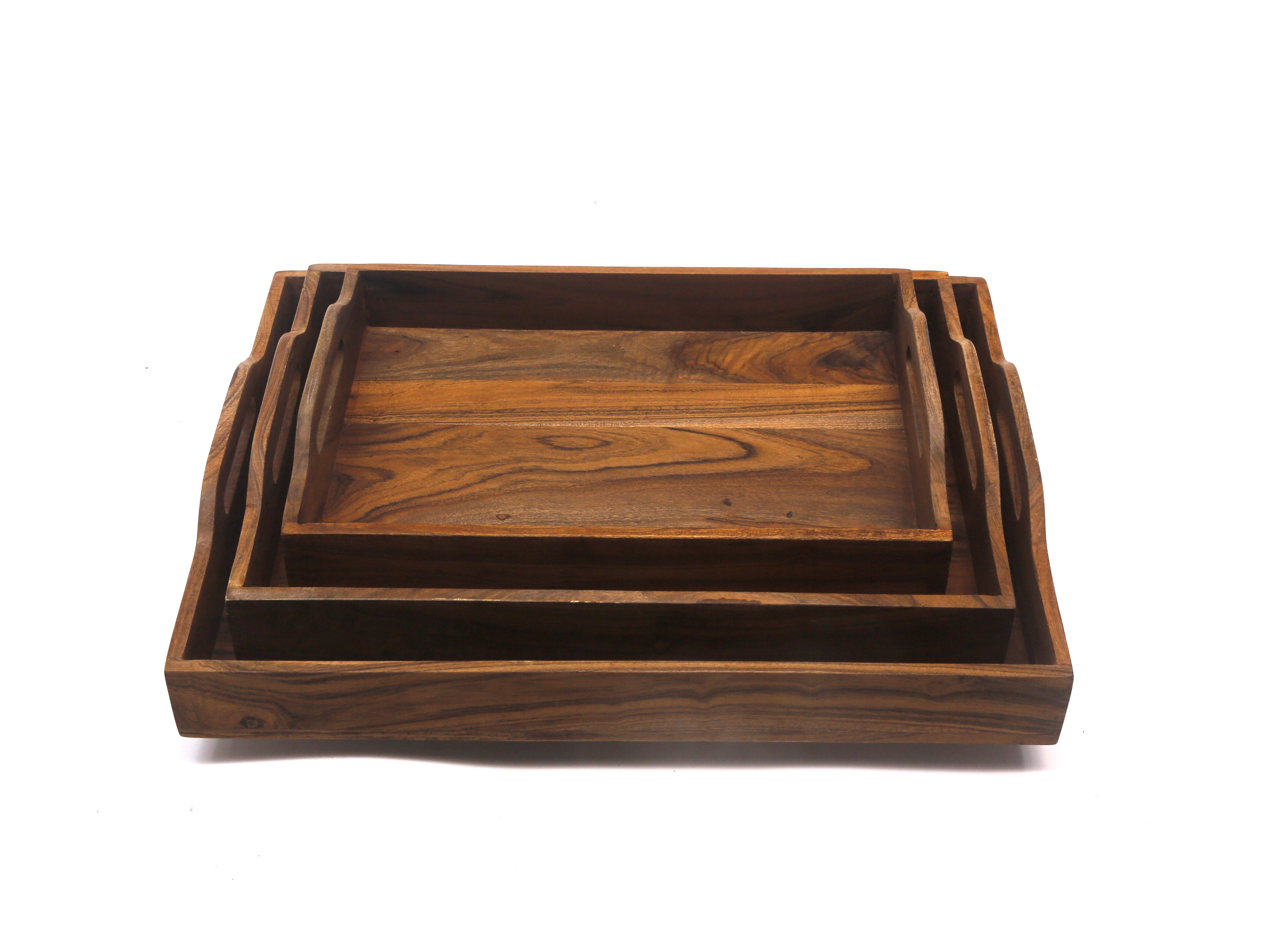 Solid Outer Handle Tray Set Tray