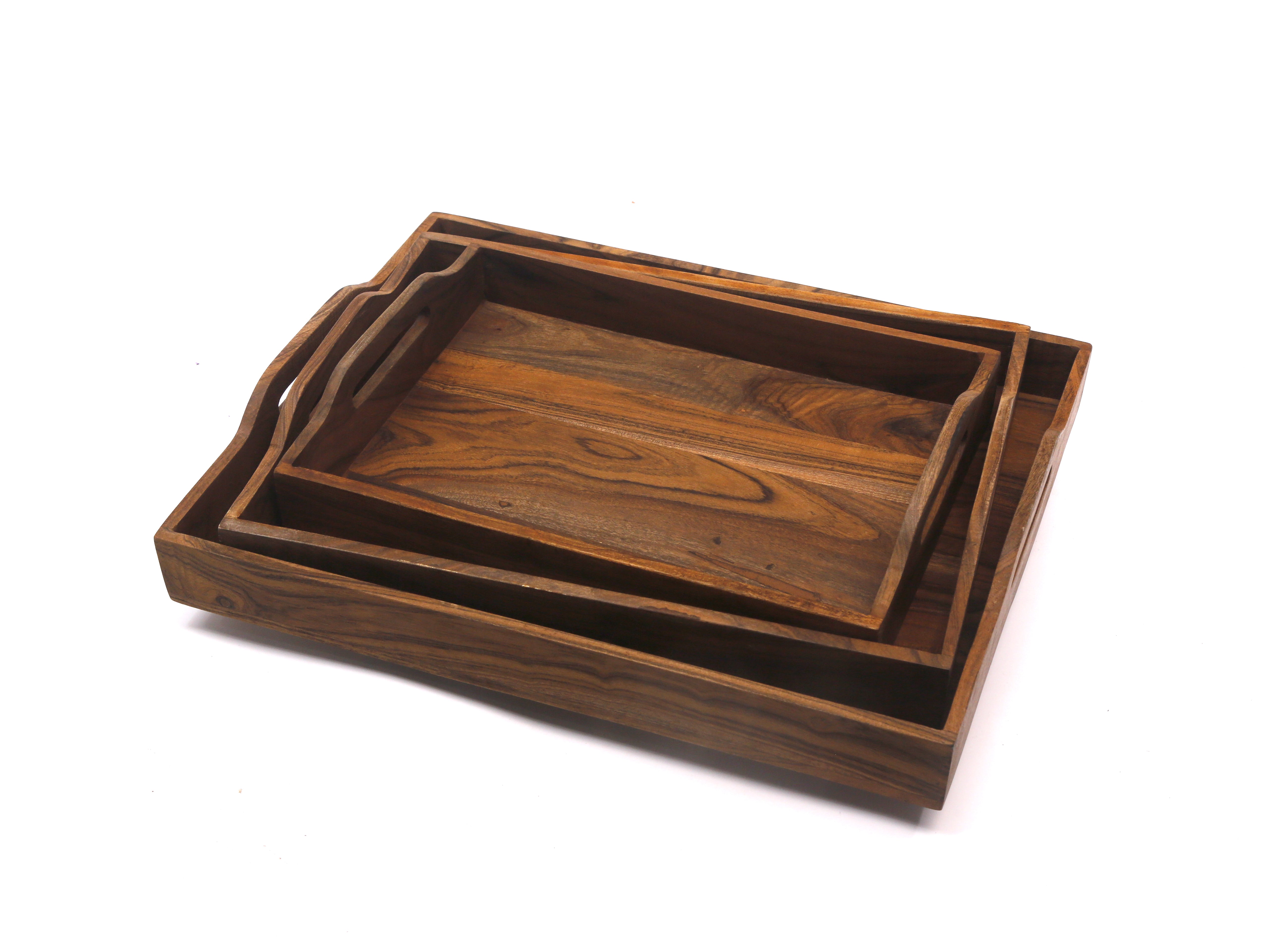 Solid Outer Handle Tray Set Tray