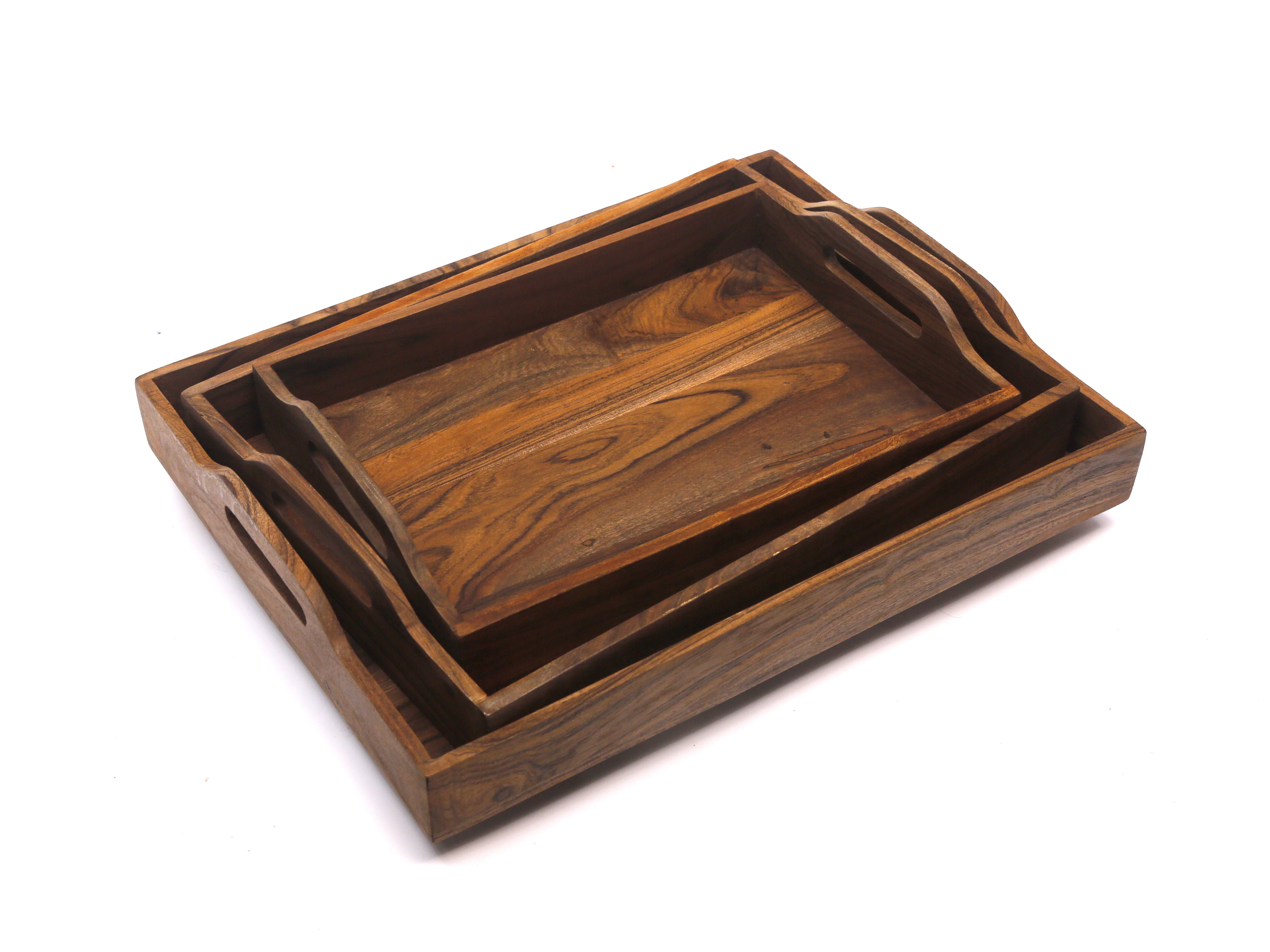 Solid Outer Handle Tray Set Tray