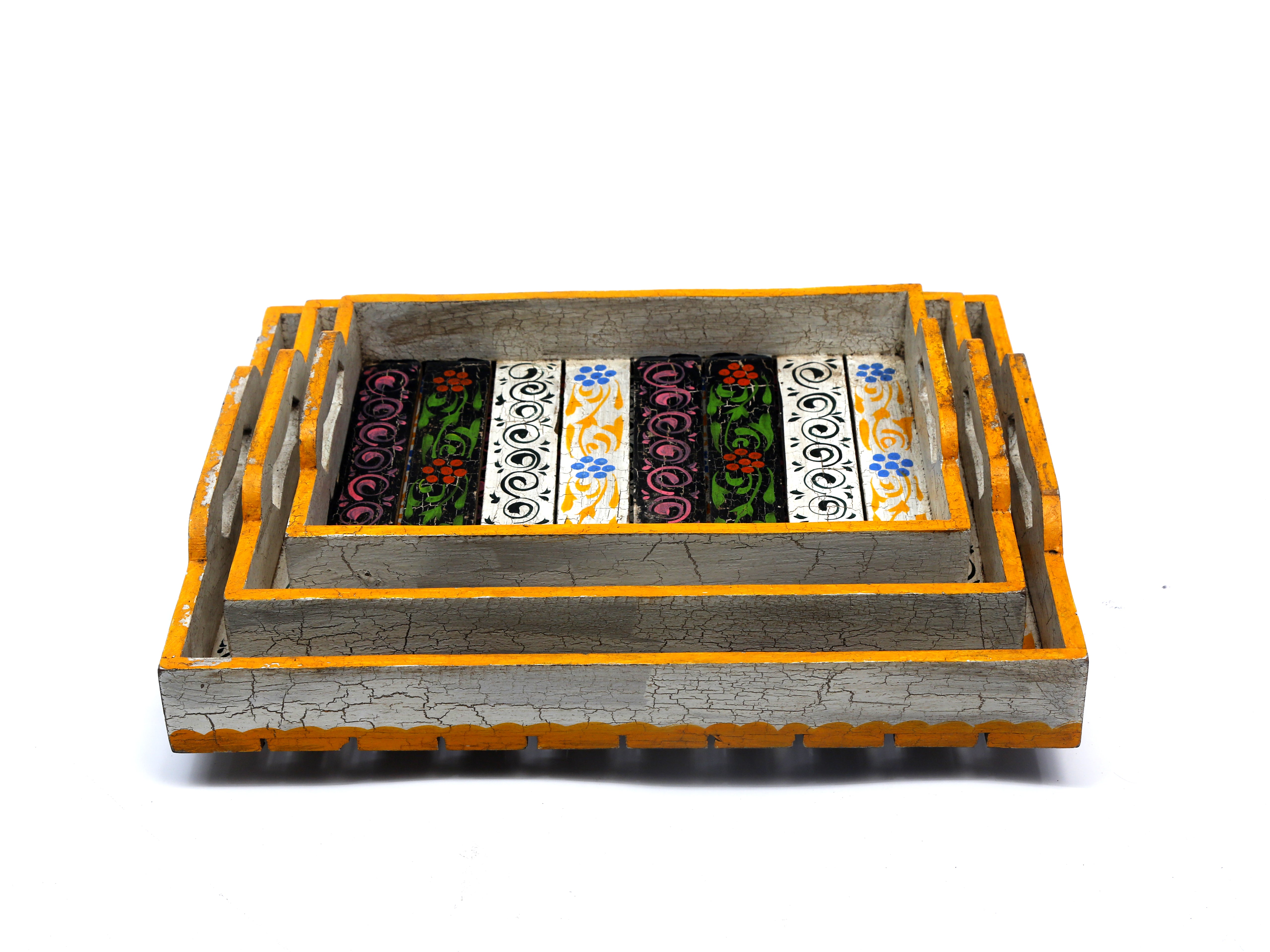 Distressed Painted Tray Set Tray