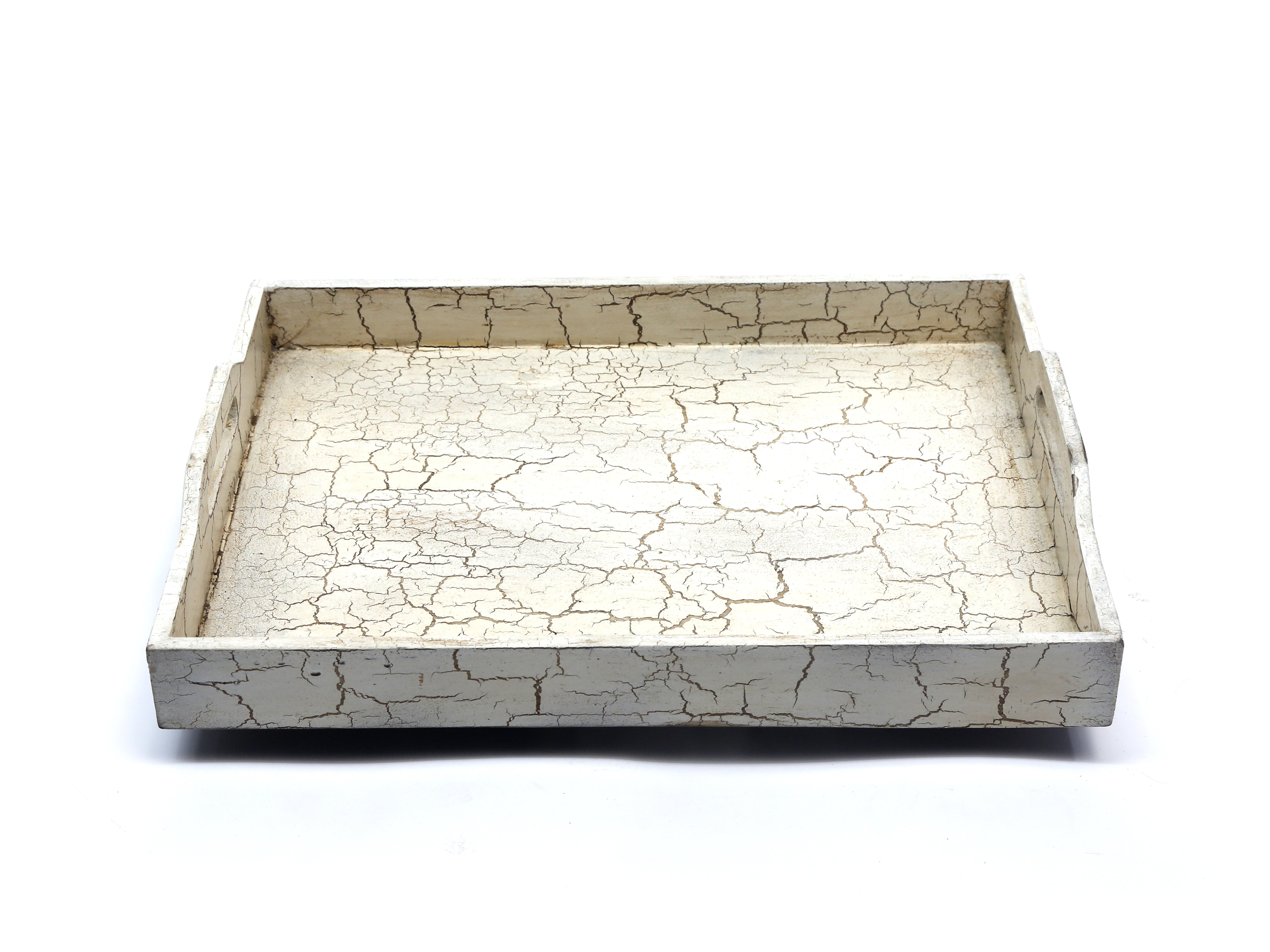White Distressed Tray Set Tray