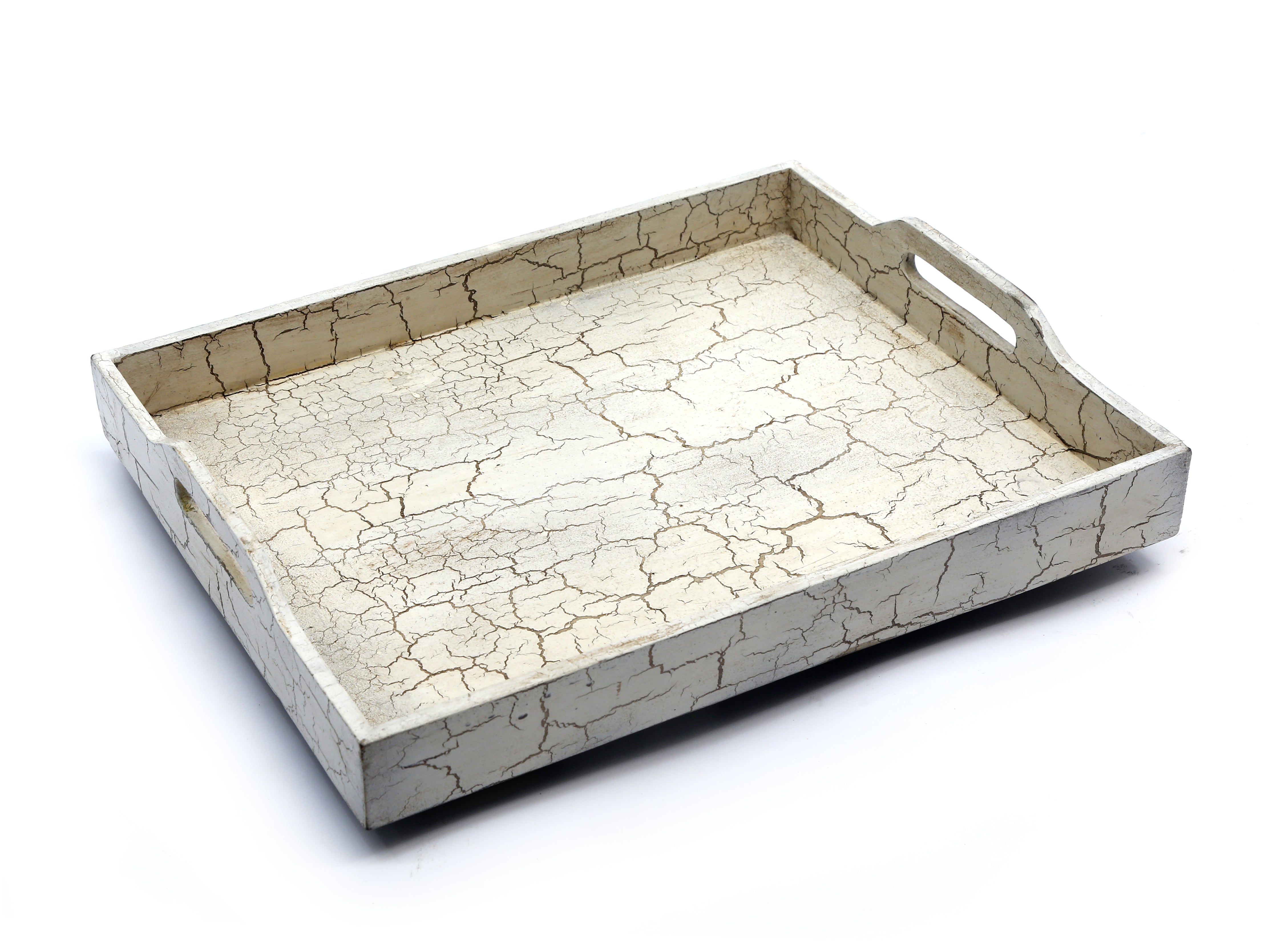 White Distressed Tray Set Tray