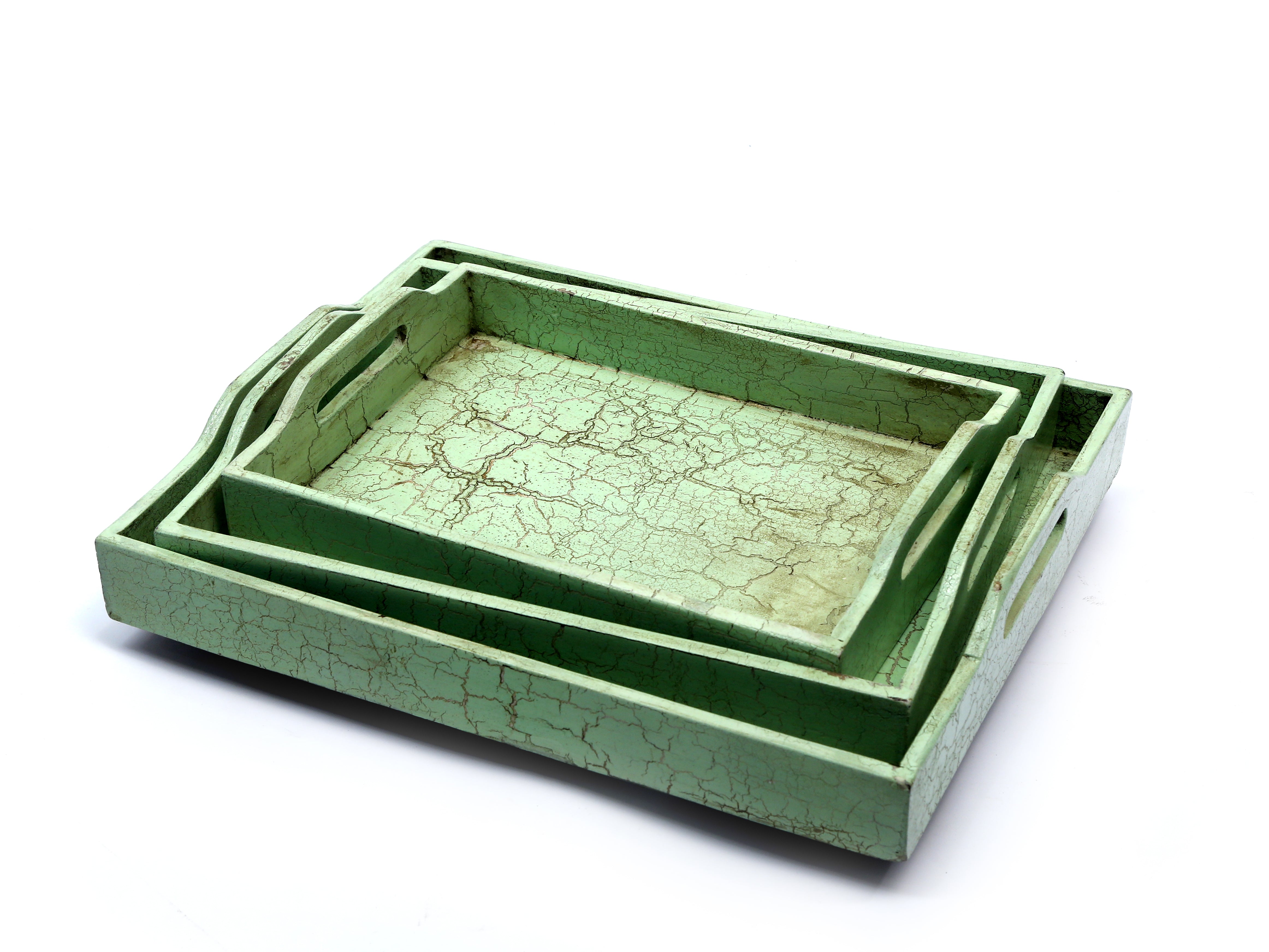 Mint Green Distressed Tray Set Tray