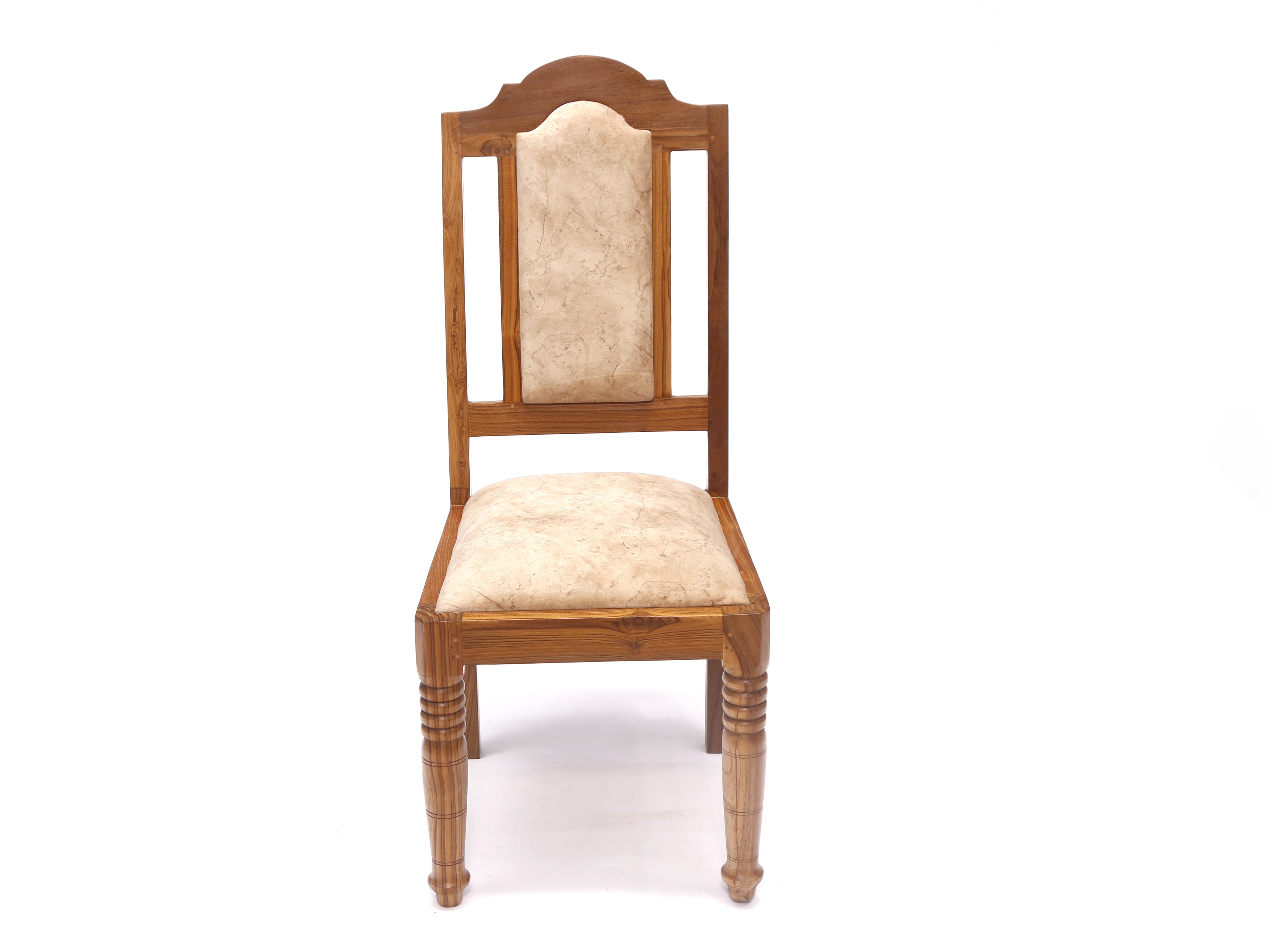 (Set of 2) Teak Wood Traditional Dinning office all purpose Chair Creamy color Dining Chair
