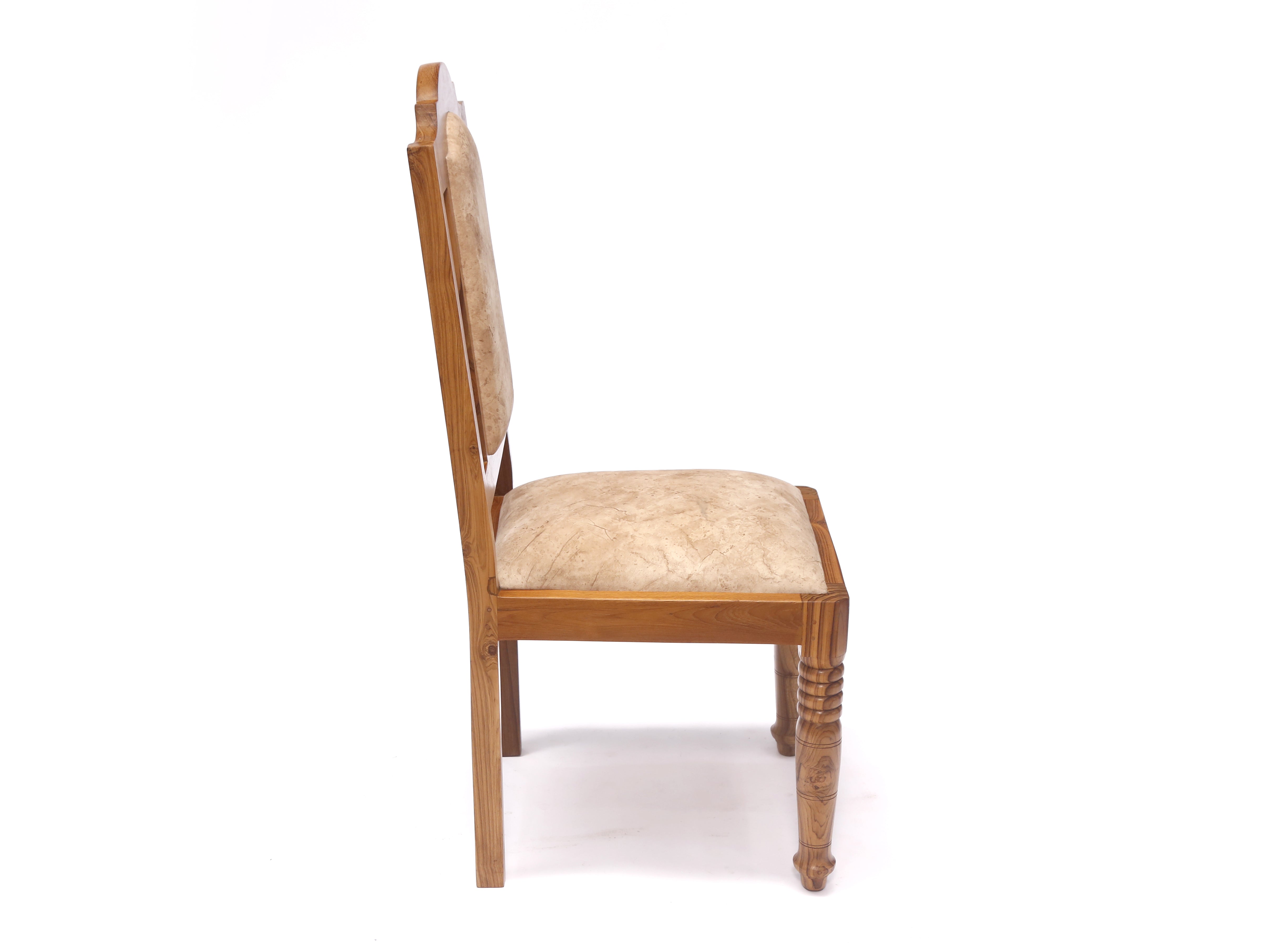 (Set of 2) Teak Wood Traditional Dinning office all purpose Chair Creamy color Dining Chair