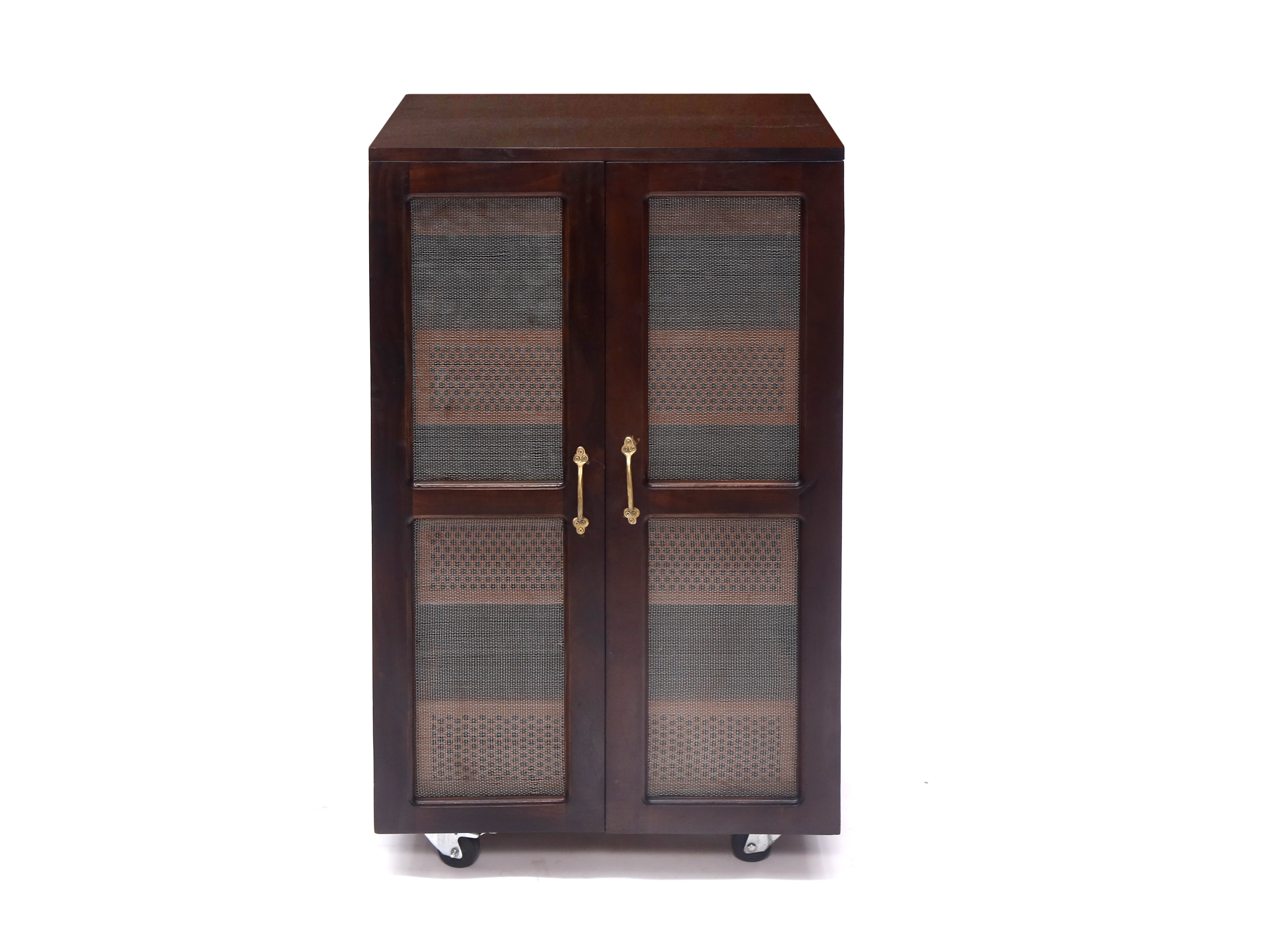 Wooden-Framed Fruit Basket Cupboard Fruit & Vegetable Cabinet