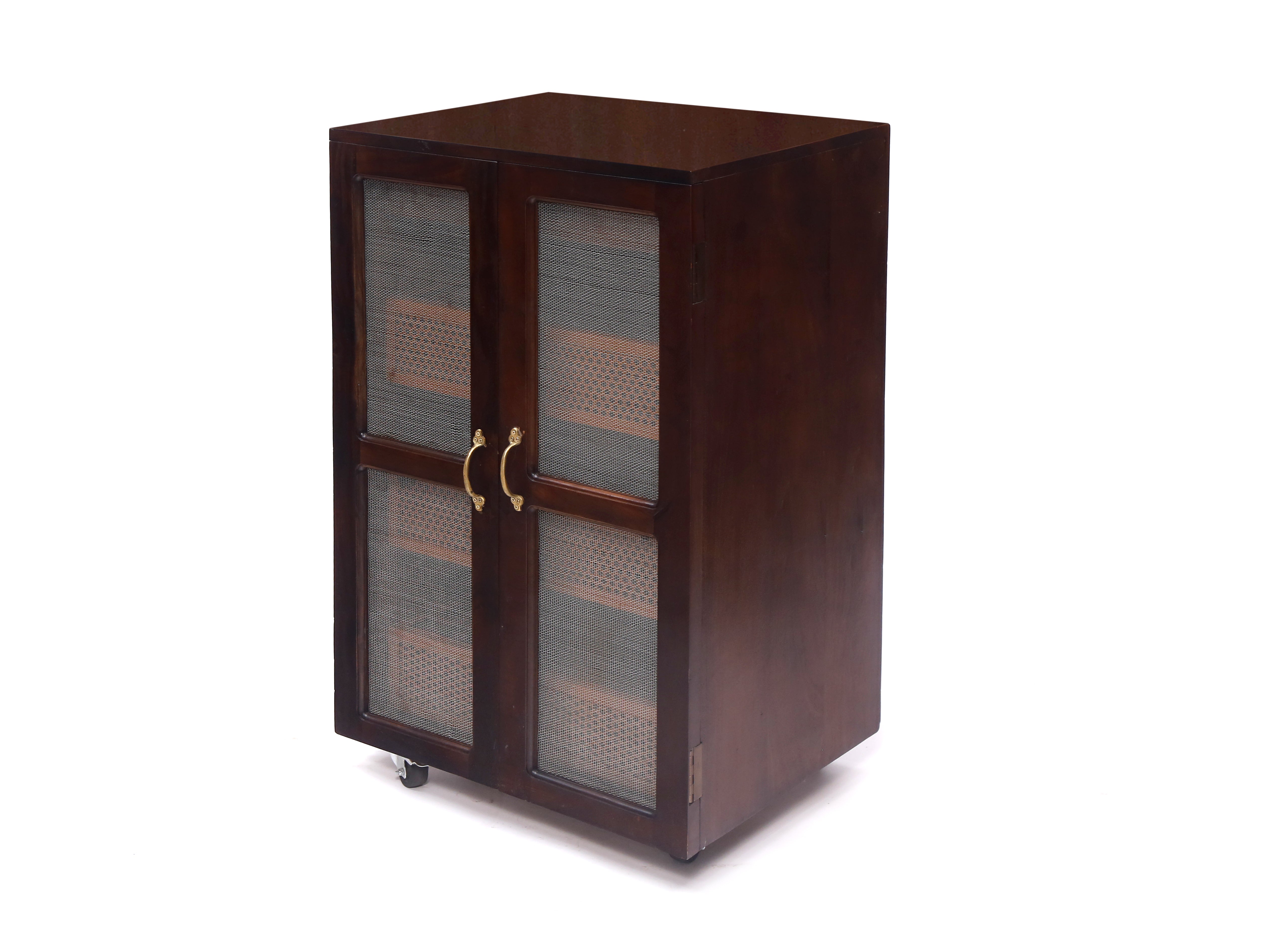 Wooden-Framed Fruit Basket Cupboard Fruit & Vegetable Cabinet