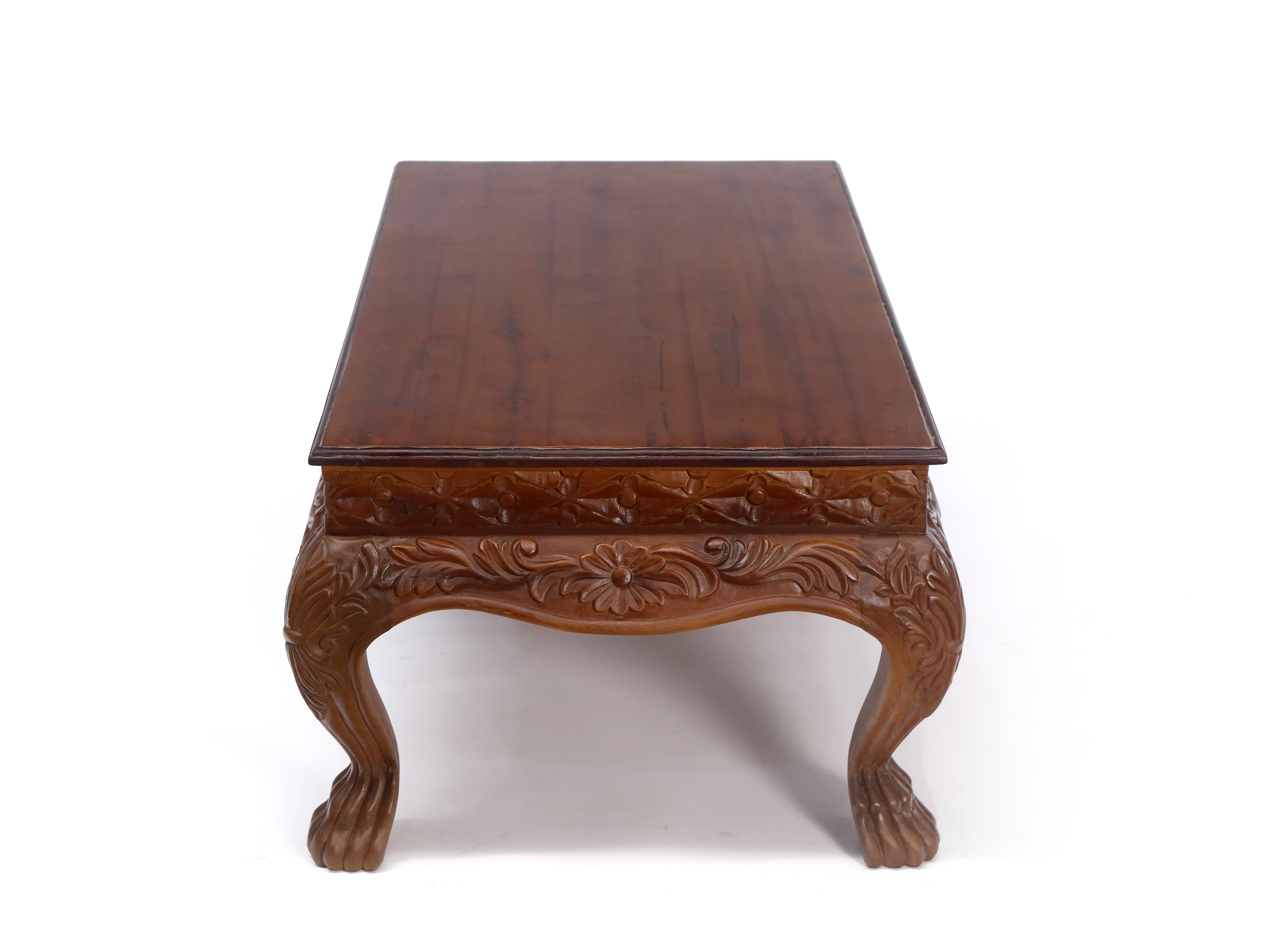 Royal Lion Leg carved Flower Pattern Coffee Table Coffee Table