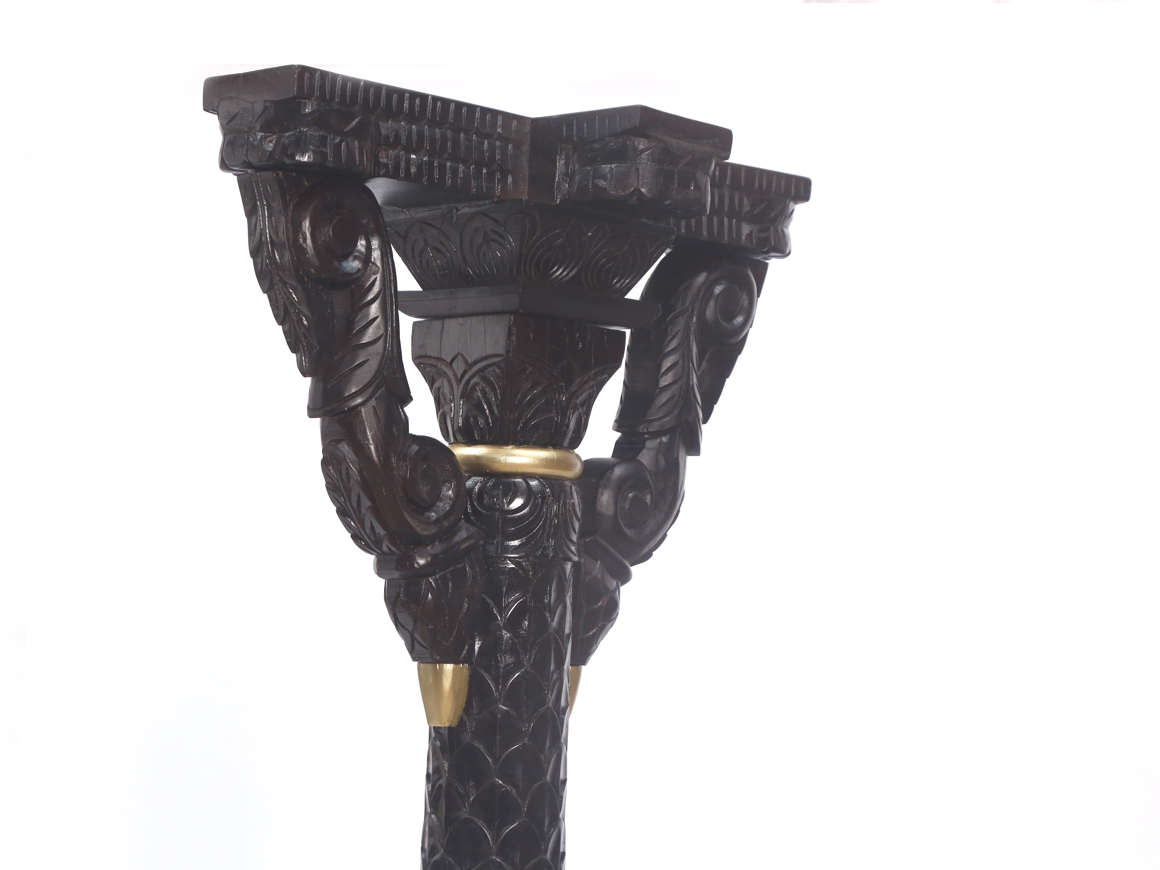 Solid Wood Elephant Pillar Pillar