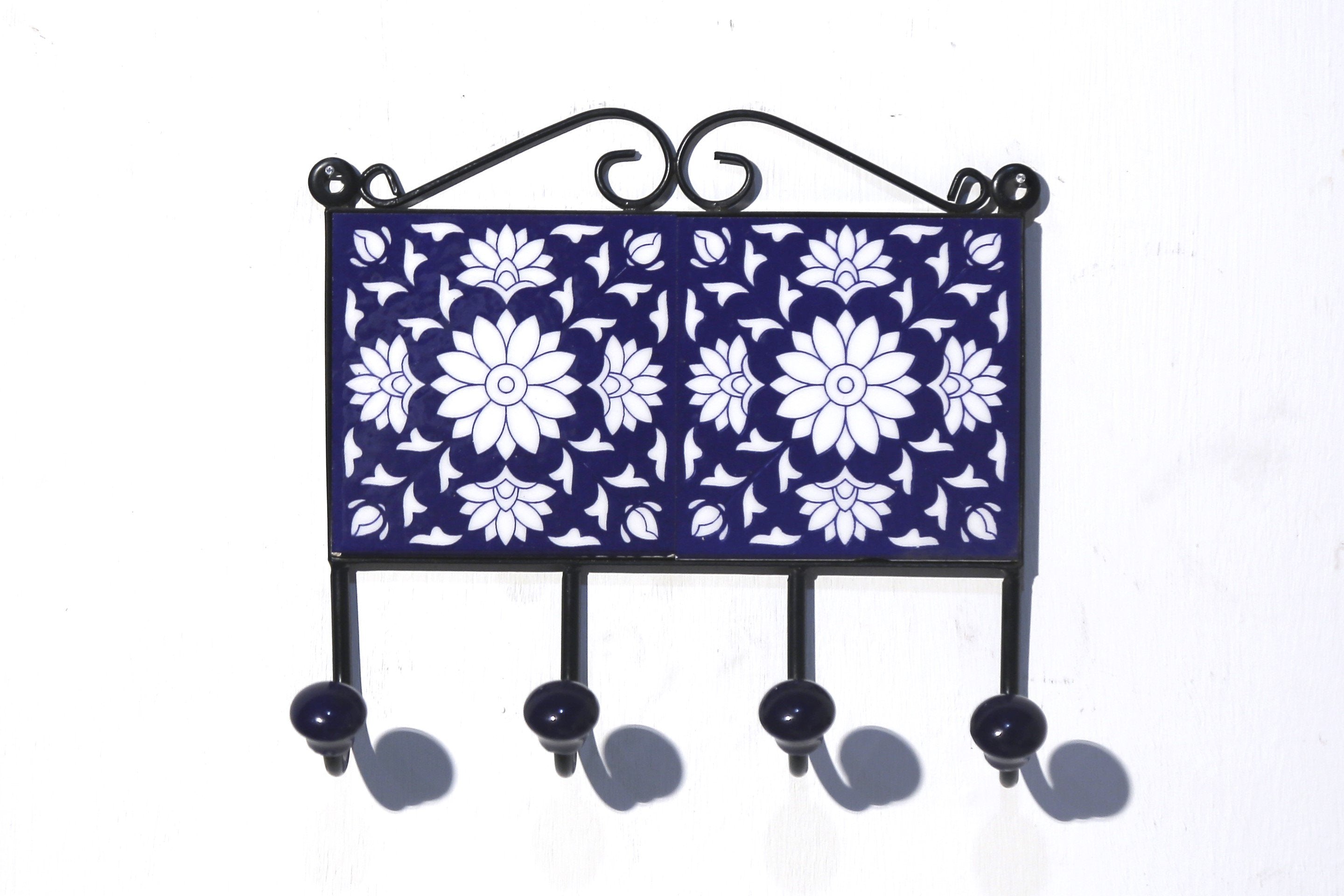 4 Hook Metallic Tile Hanger Pattern-15 Hook