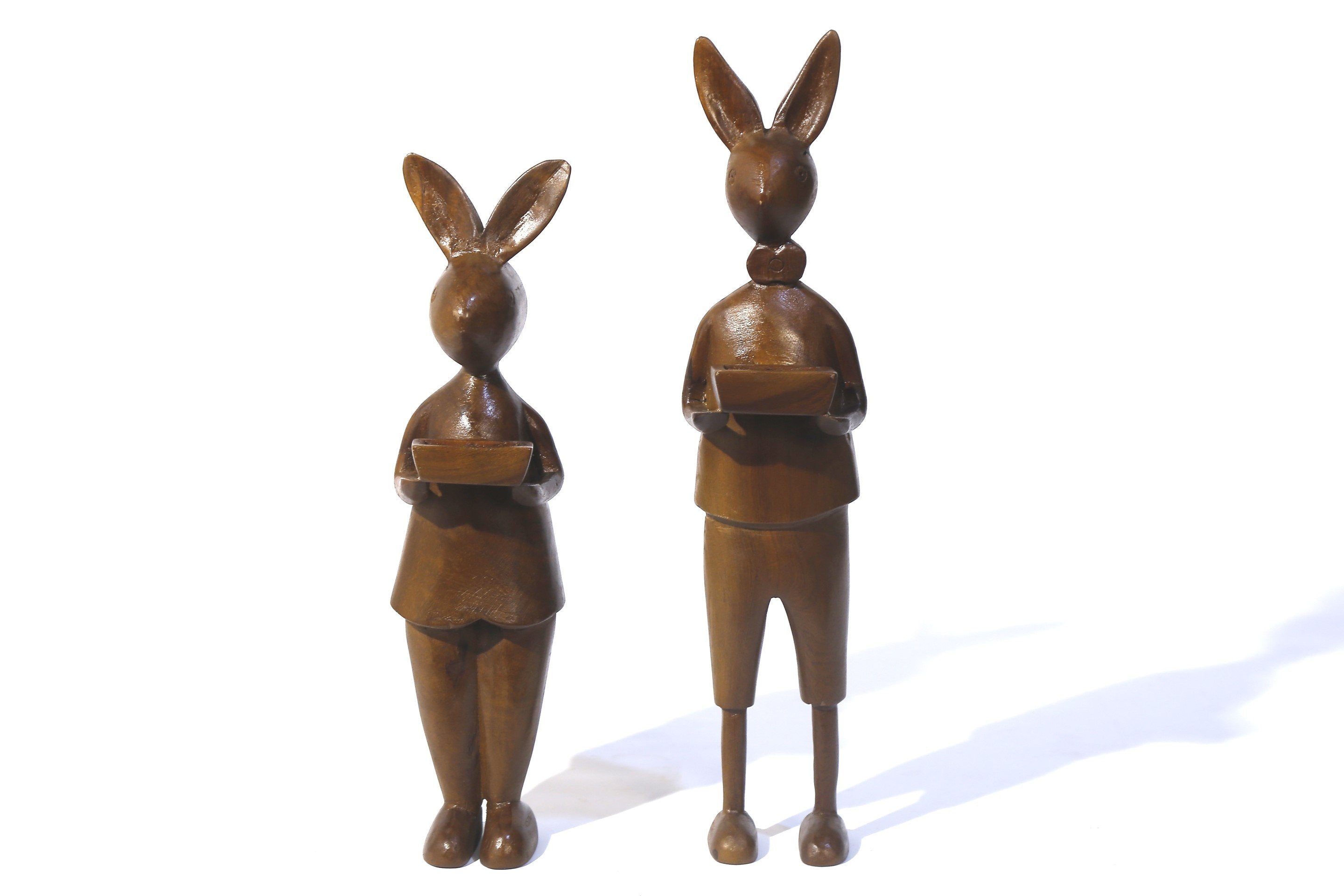 Wooden Scholar Rabbit Figurine Animal Figurine