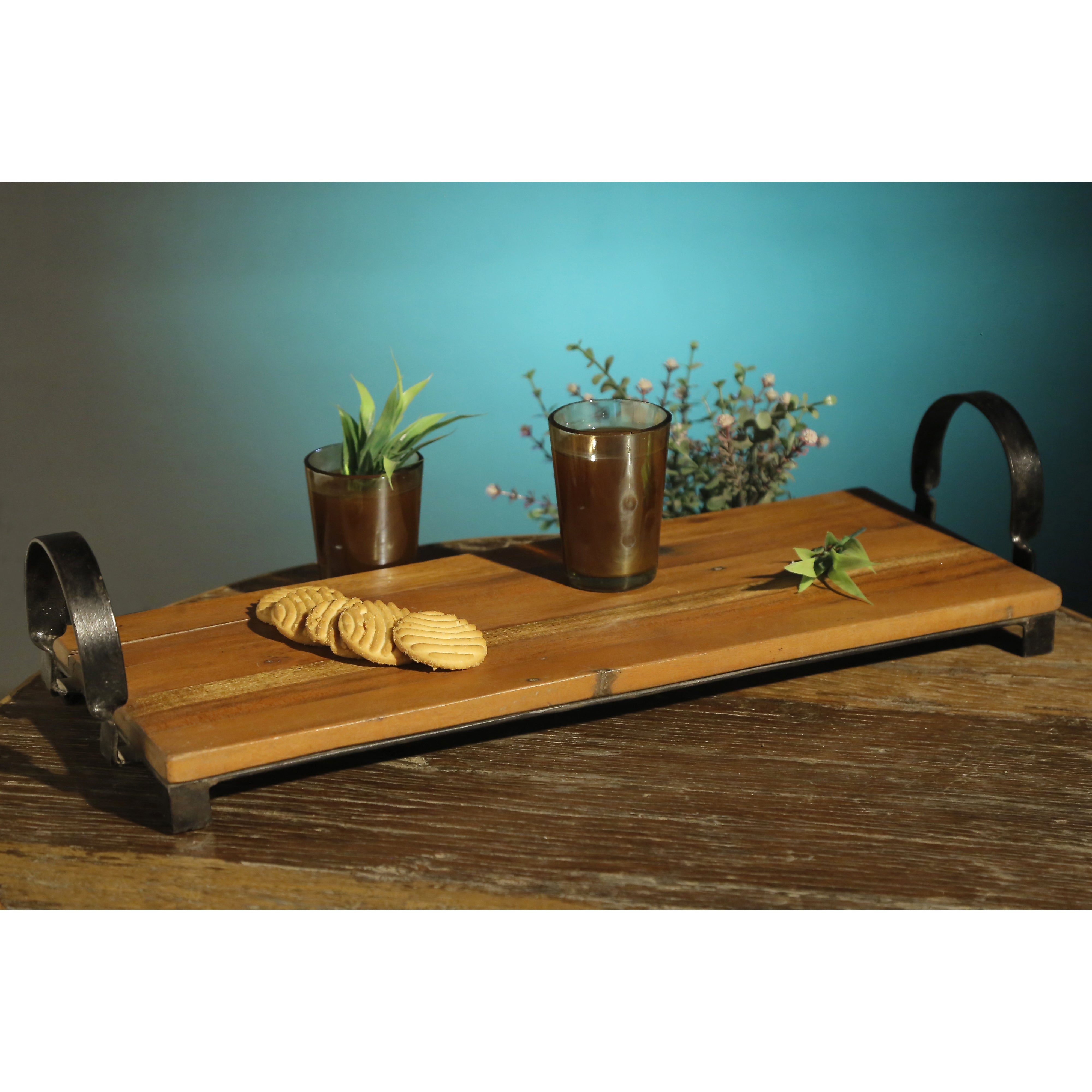 Wooden Tray Plank with Handle Tray