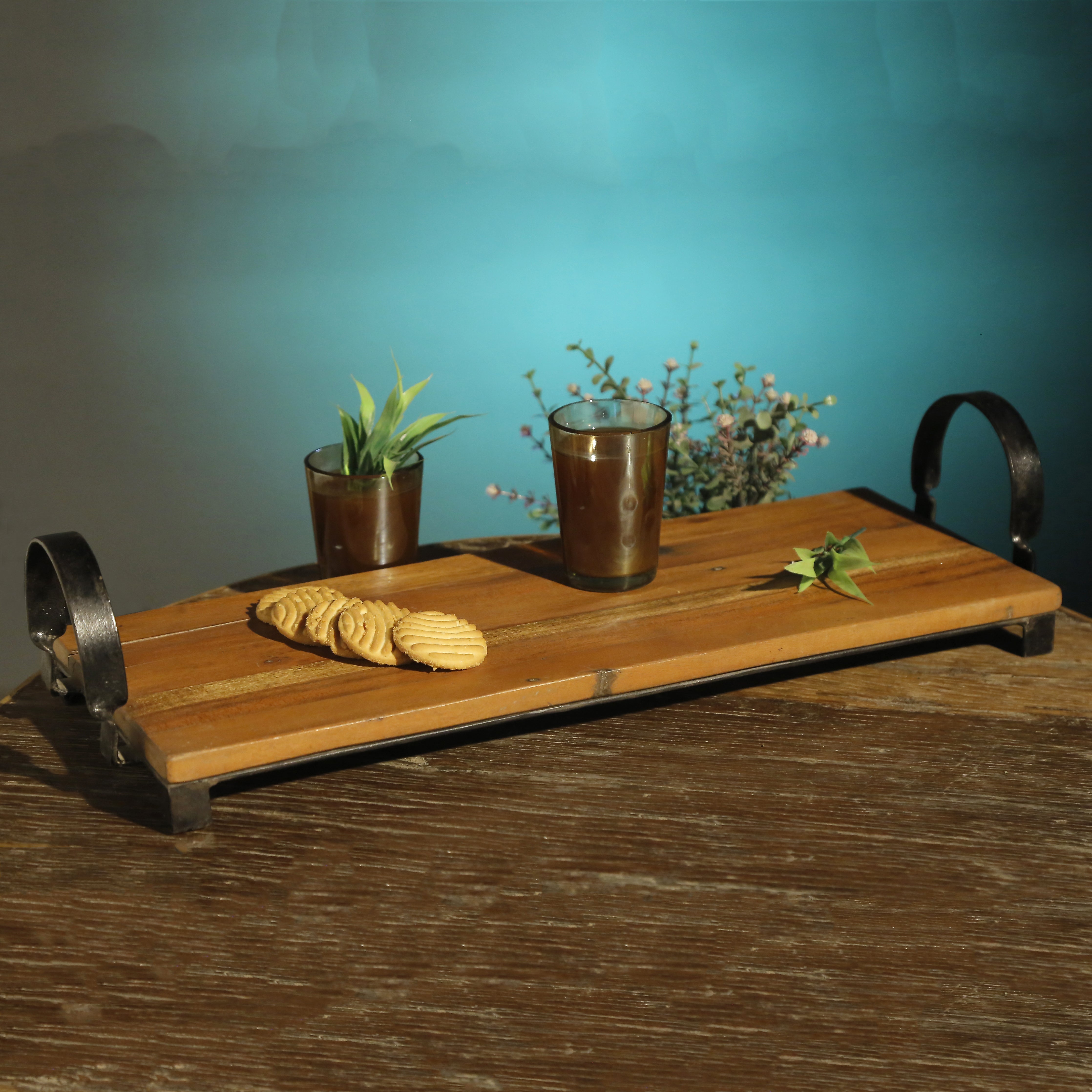 Wooden Tray Plank with Handle Tray