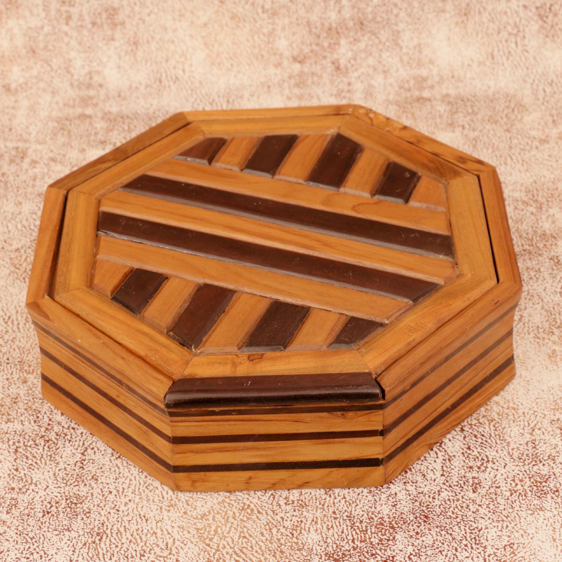 Contemporary Hexagon Box Wooden Box