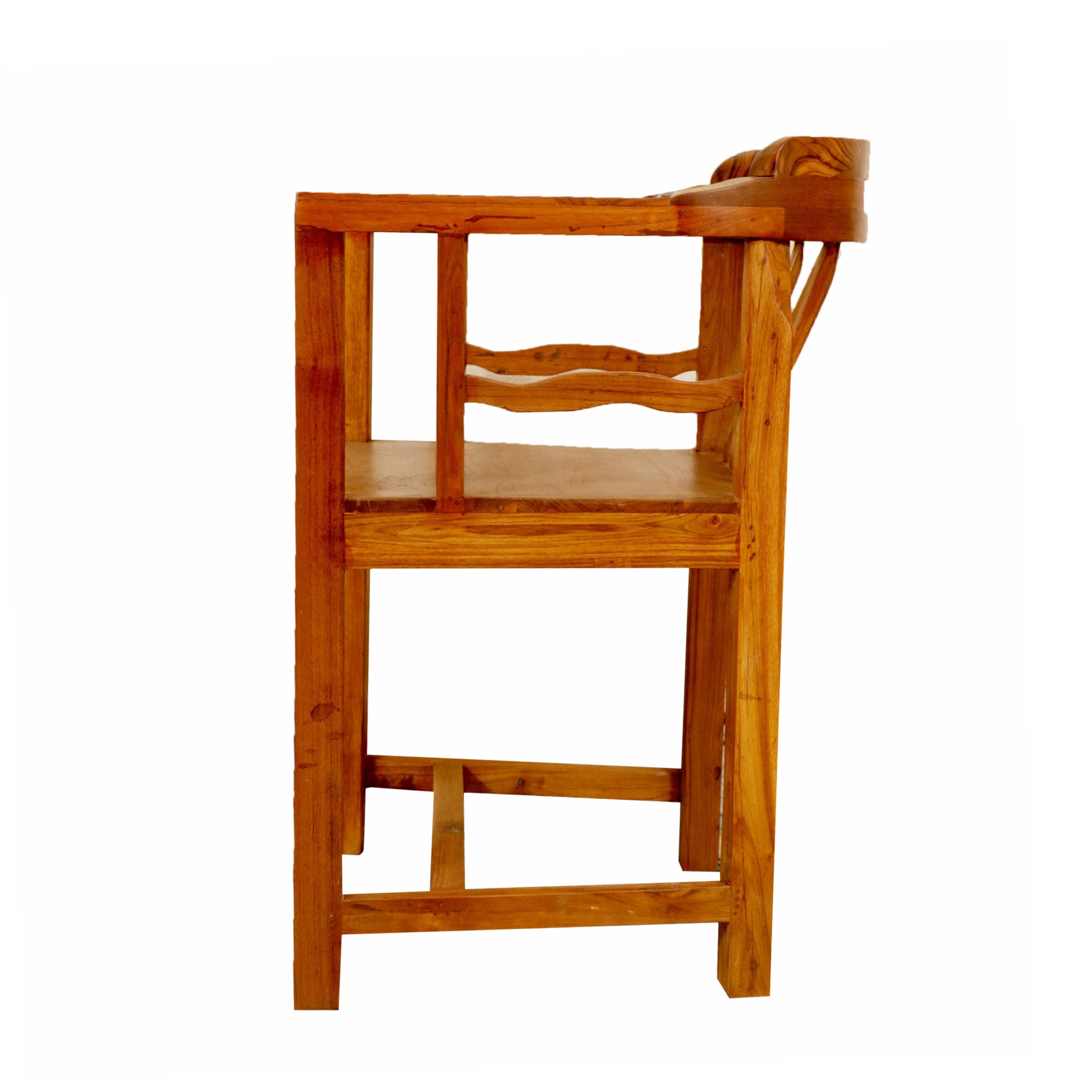 Natural Polish Square Chair Arm Chair