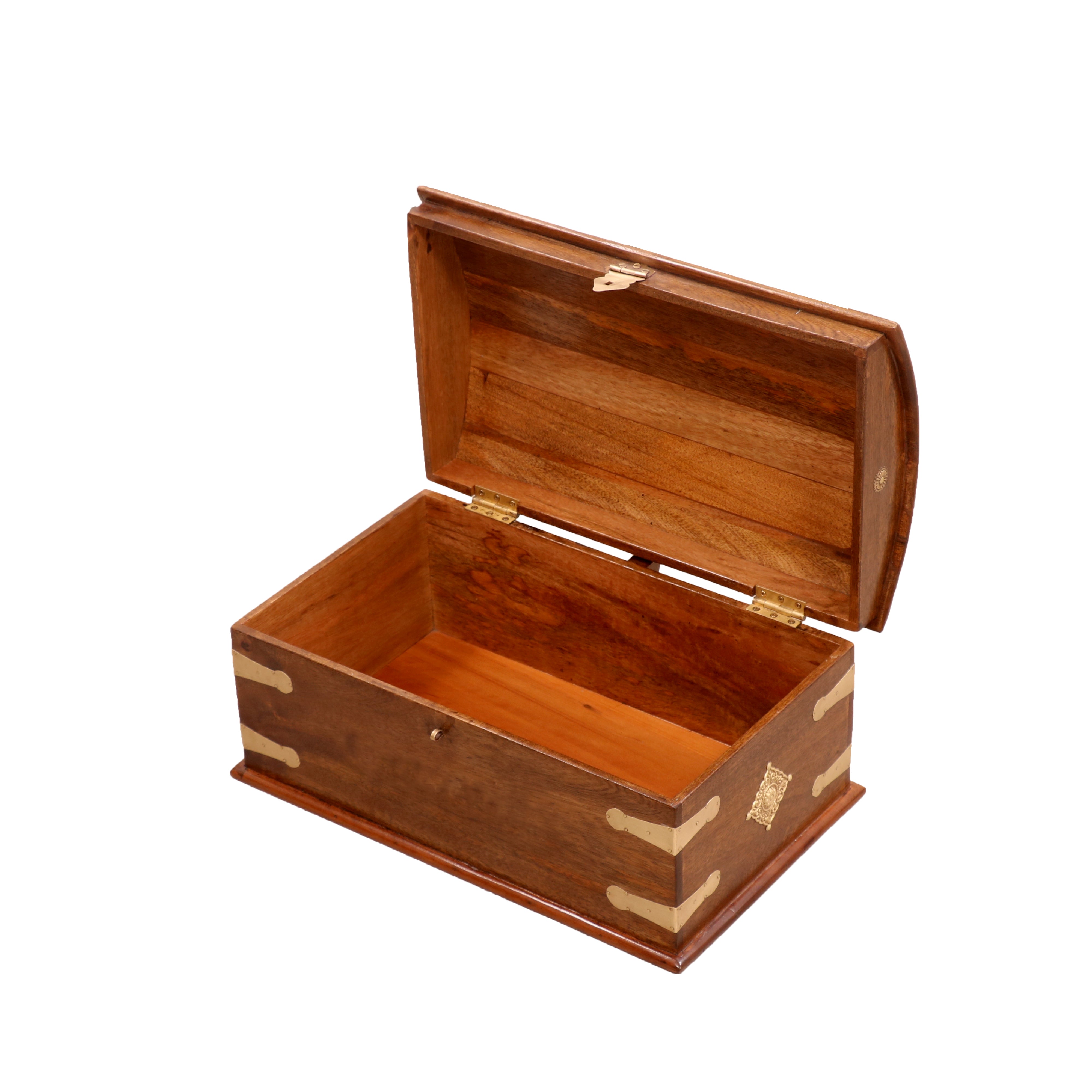 Quantum Style Handmade Brass Fitted Elegant Wooden Jewelry Box Wooden Box