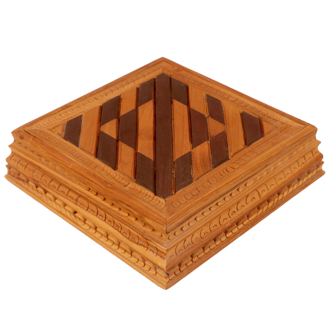 Abstract Squre Art Designed Handmade Wooden Box Wooden Box