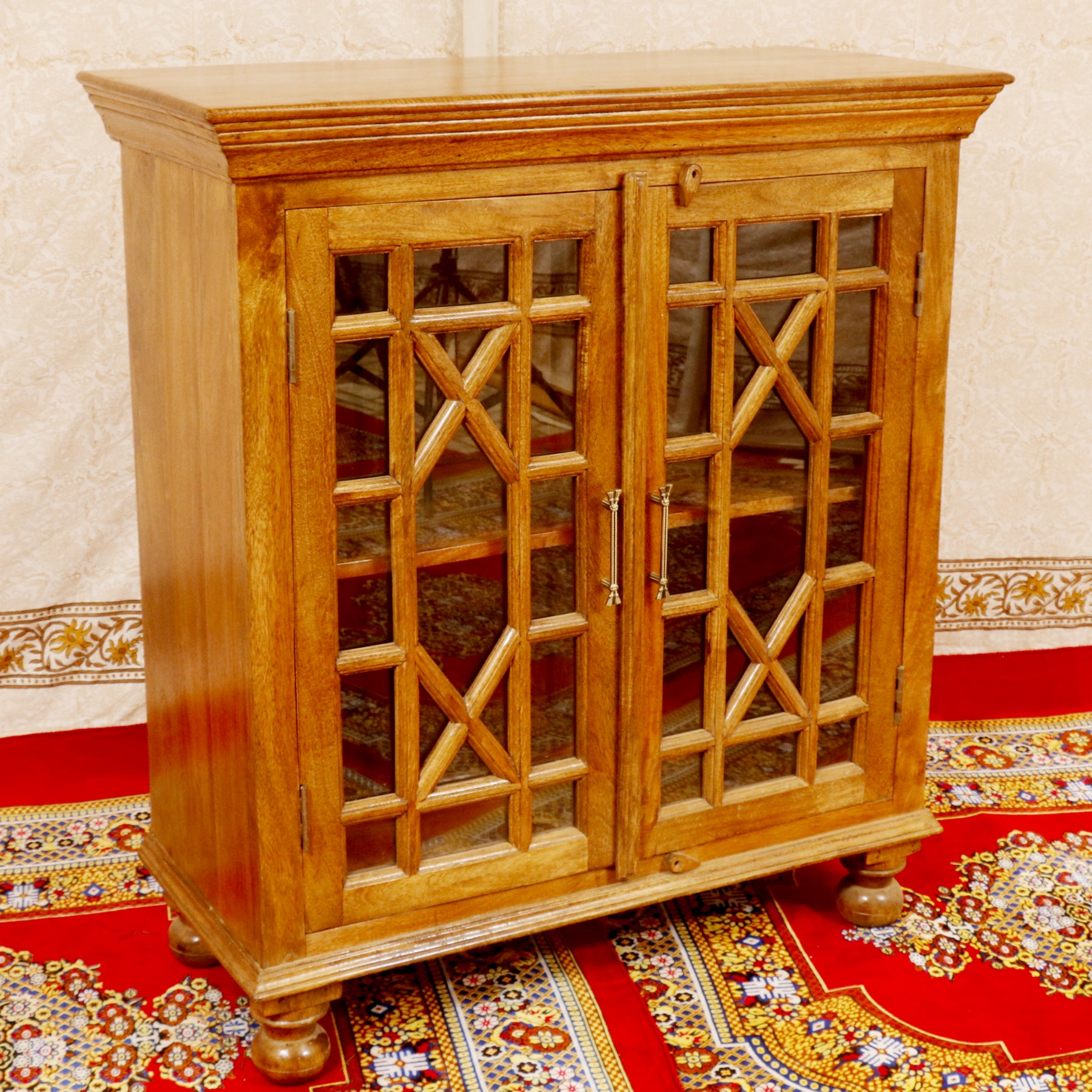 Compact 1-Shelf Solid Wood Cabinet Cupboard
