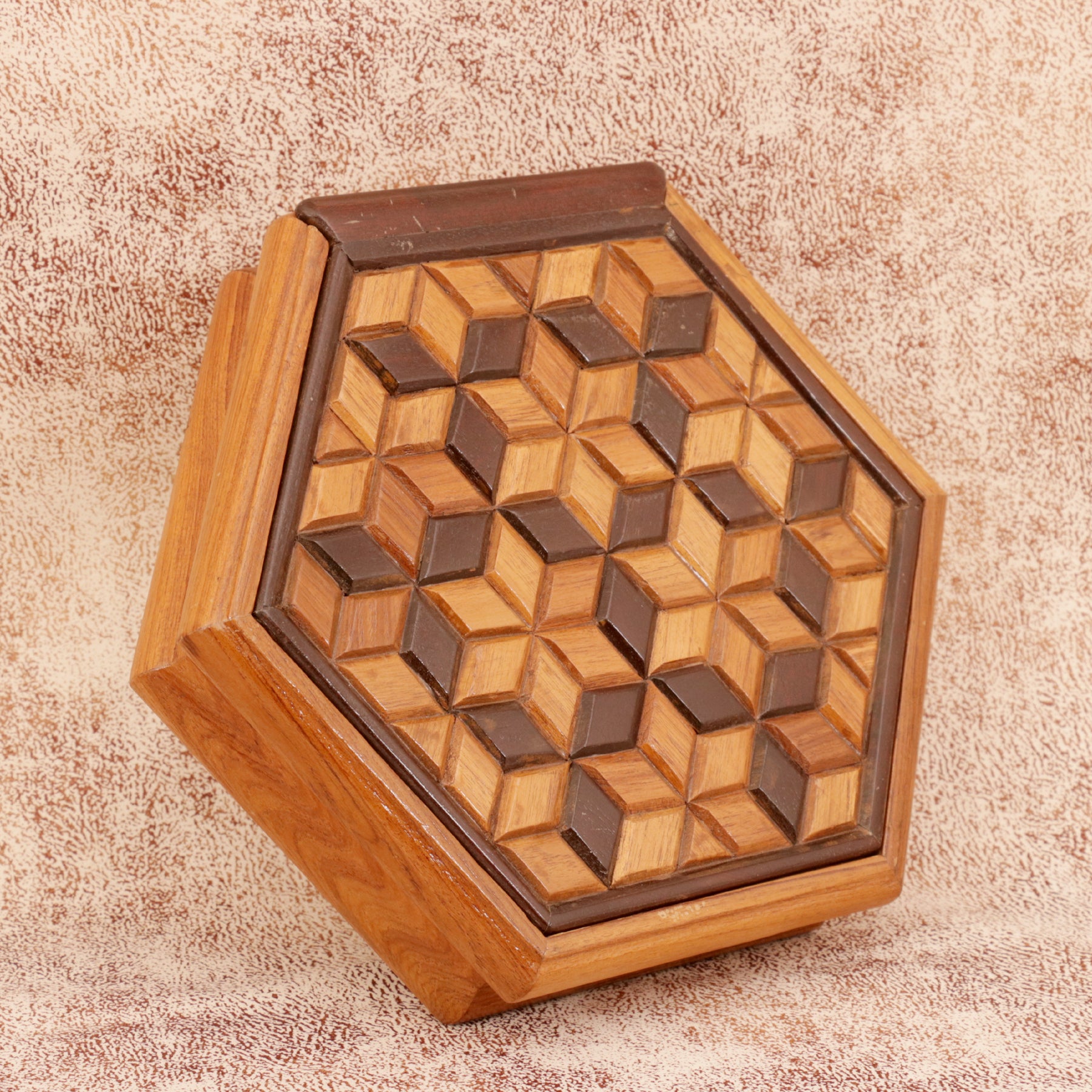 Hexagonal Inlay Box Wooden Box