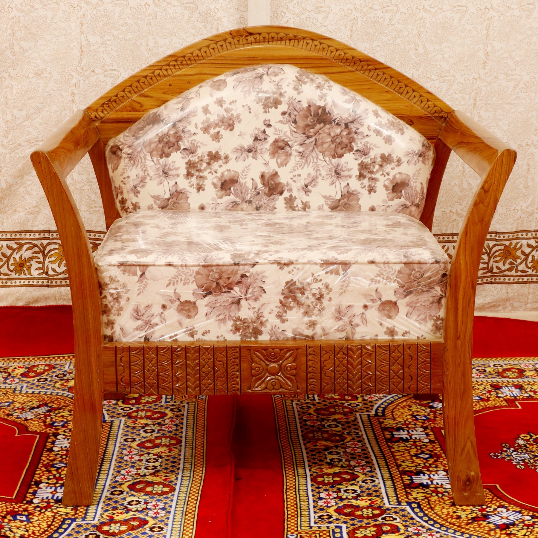 Wooden Traditional simple teak Single Seater Sofa Sofa