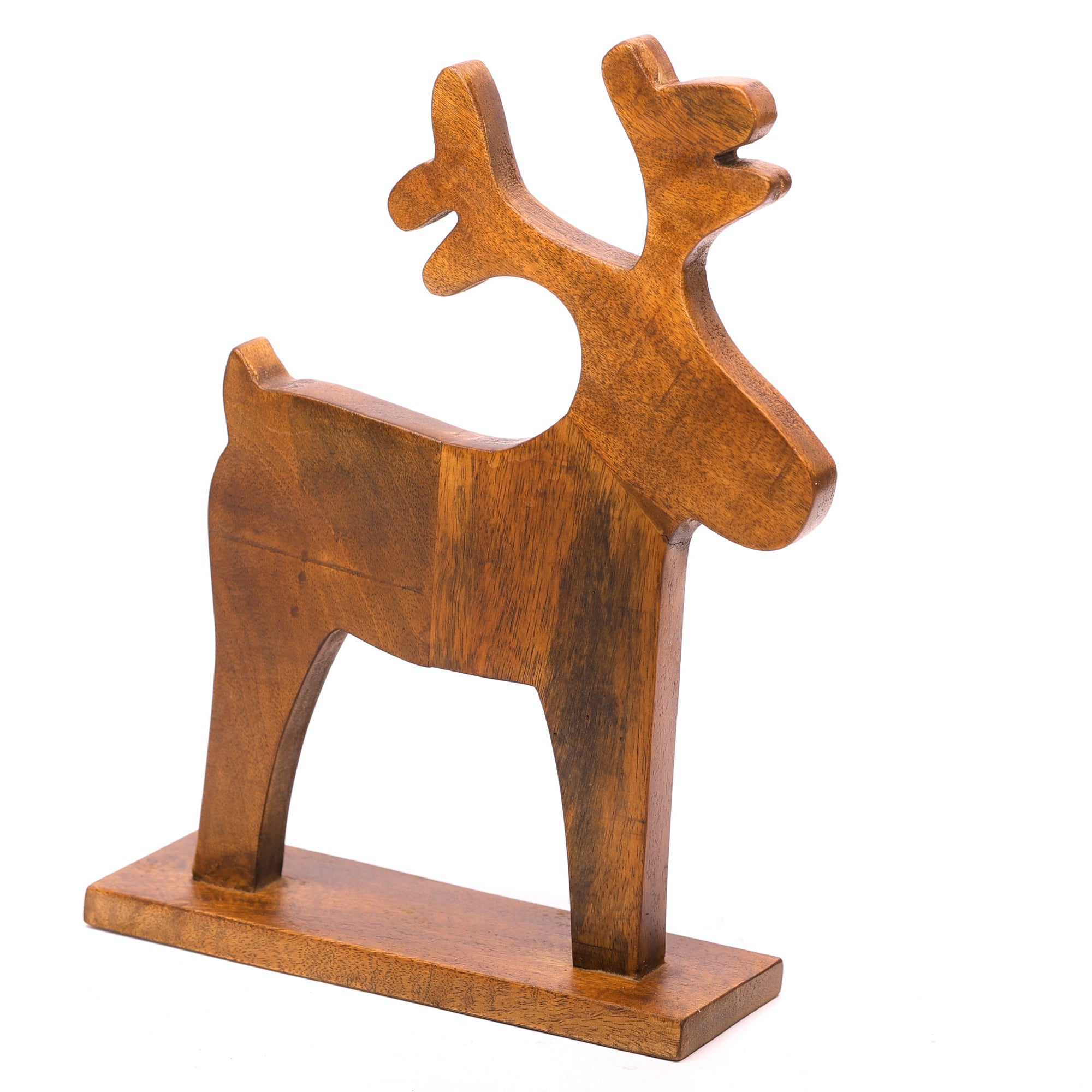 Wooden Santa Deer Animal Figurine