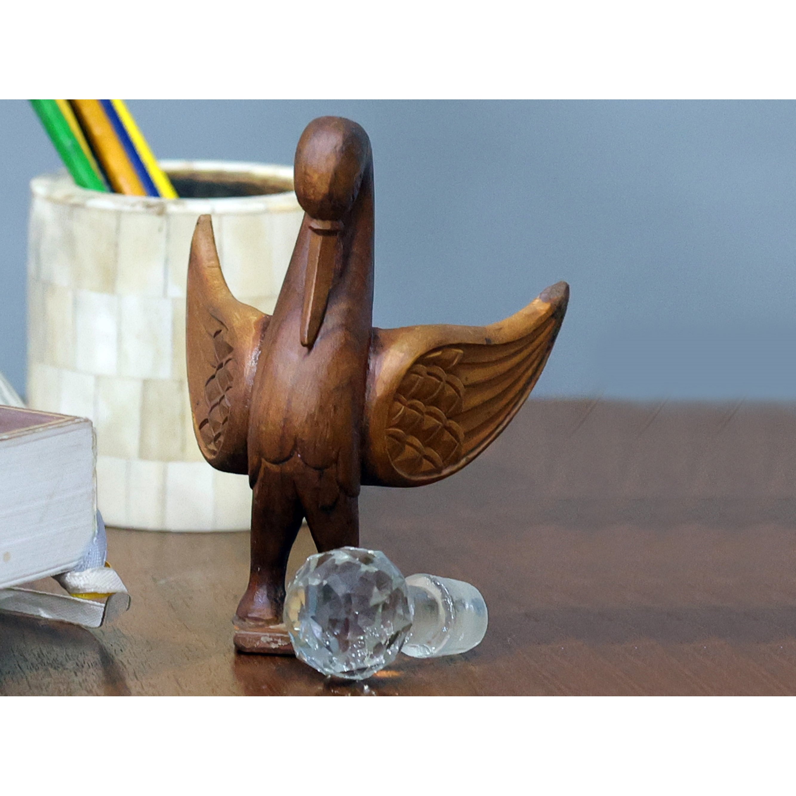Wooden Palm sized Flying Bird decor Animal Figurine
