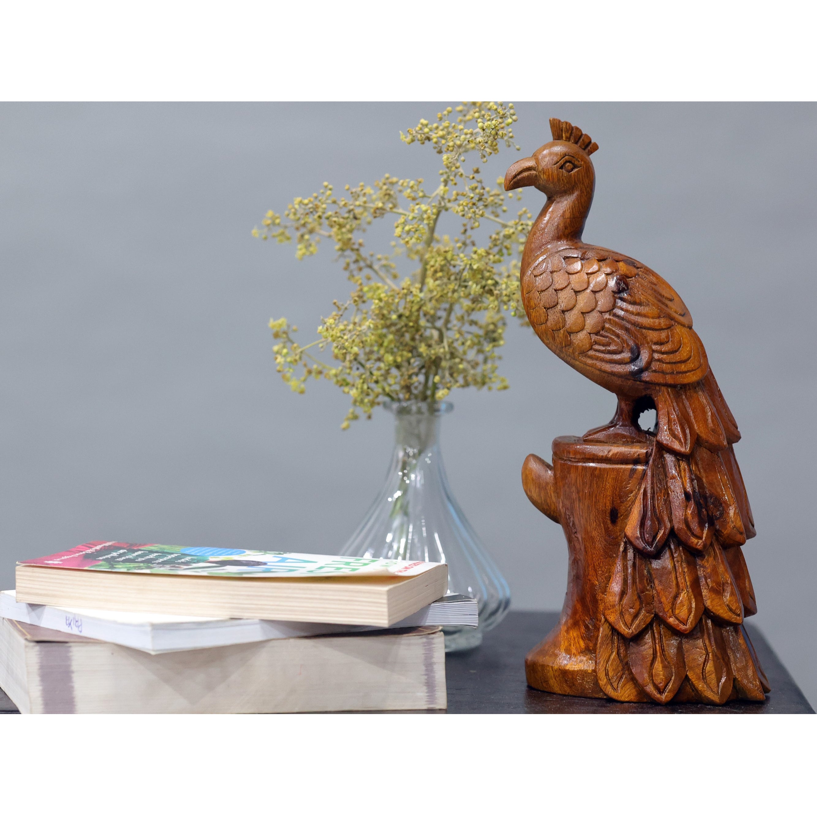 Wooden Carved Bird Animal Figurine
