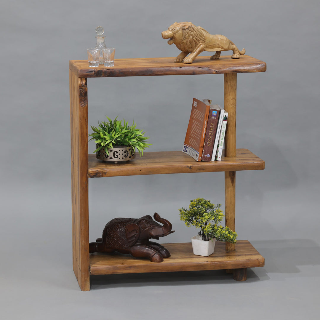 Heritage Finish Teak wooden Compact Shelf Rack Rack