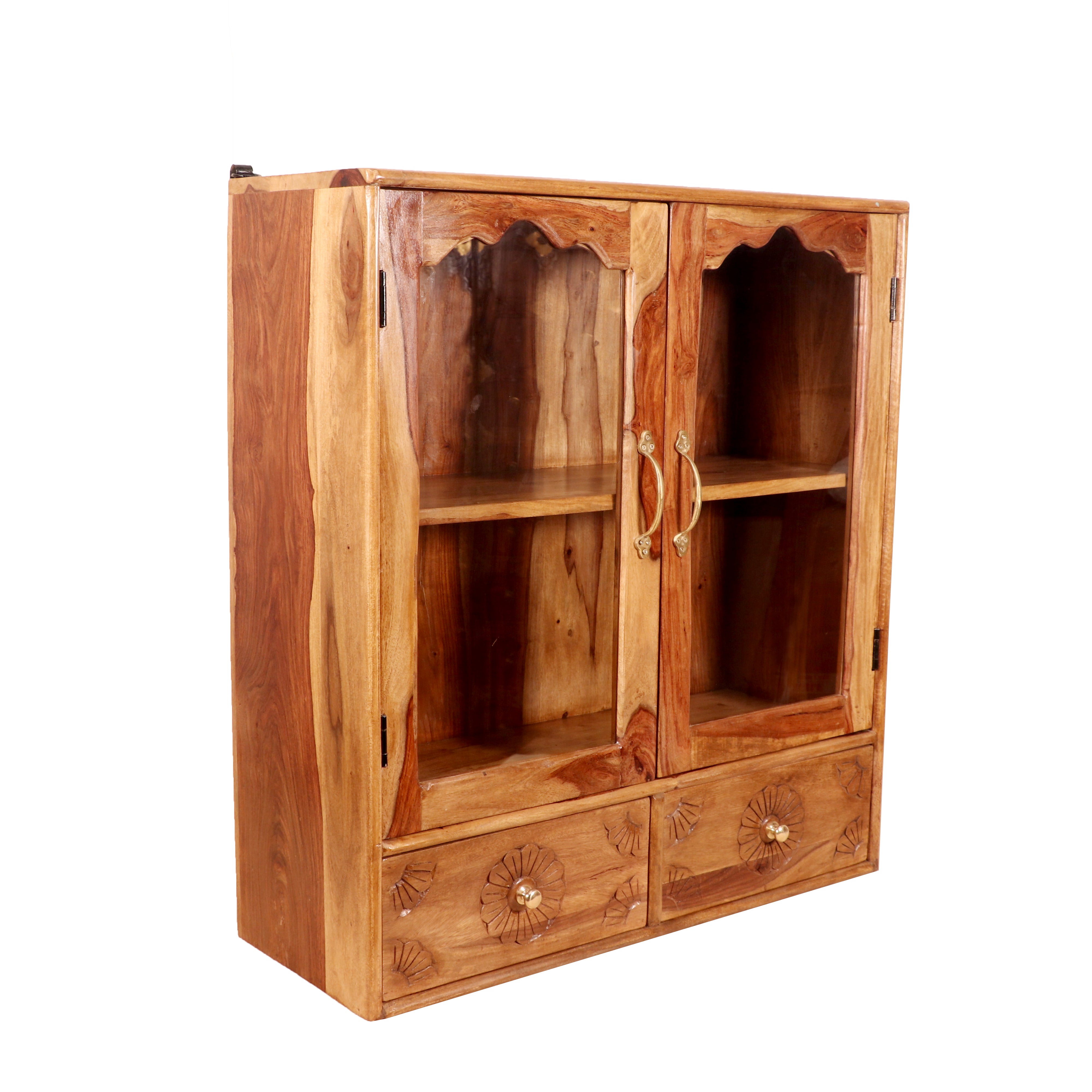 Ironic Traditional Designed Handmade Double Drawer Wooden Cabinet for Home Wall Cabinet