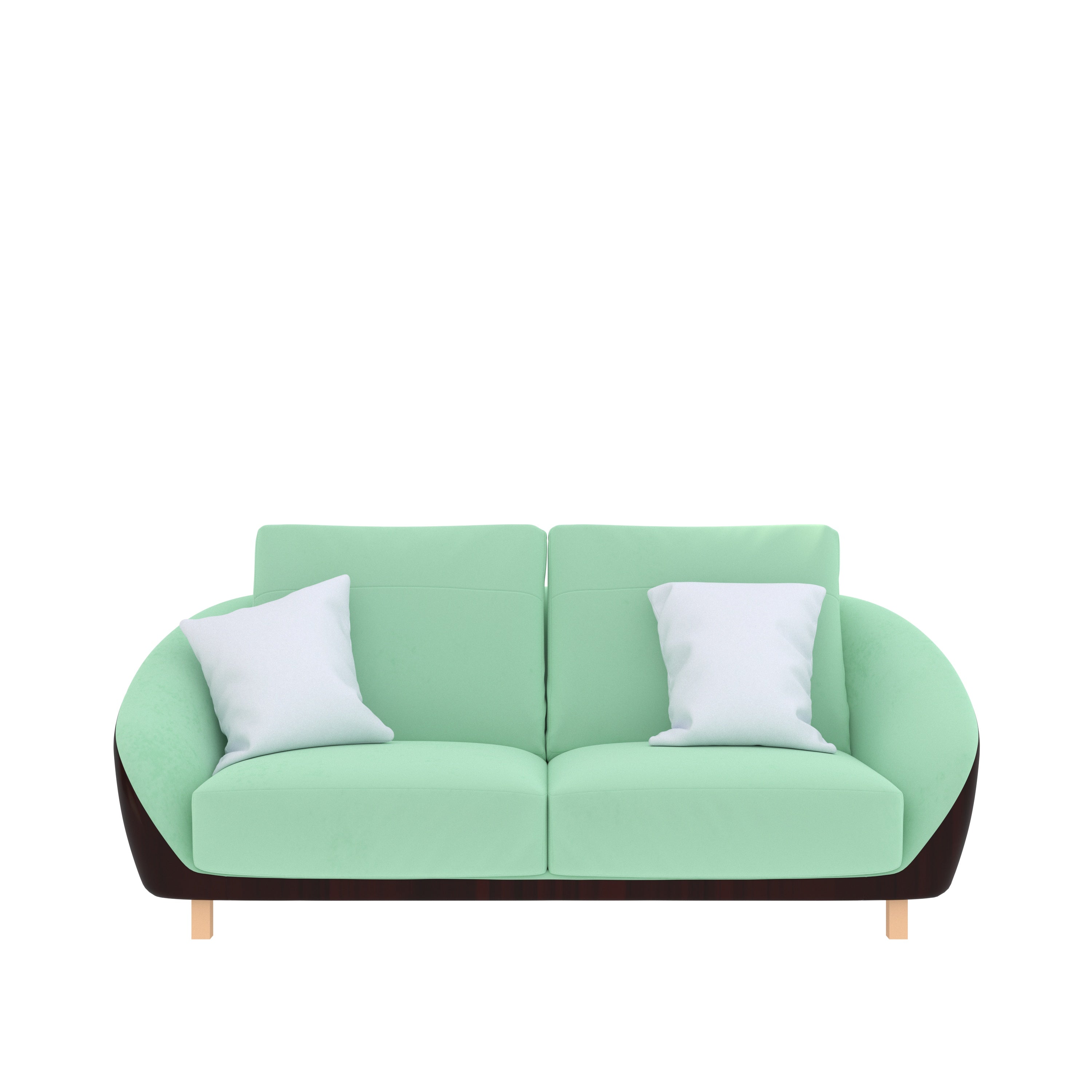 Emeraid Royal Green Smooth Finish Wooden 2 Seater Sofa Sofa