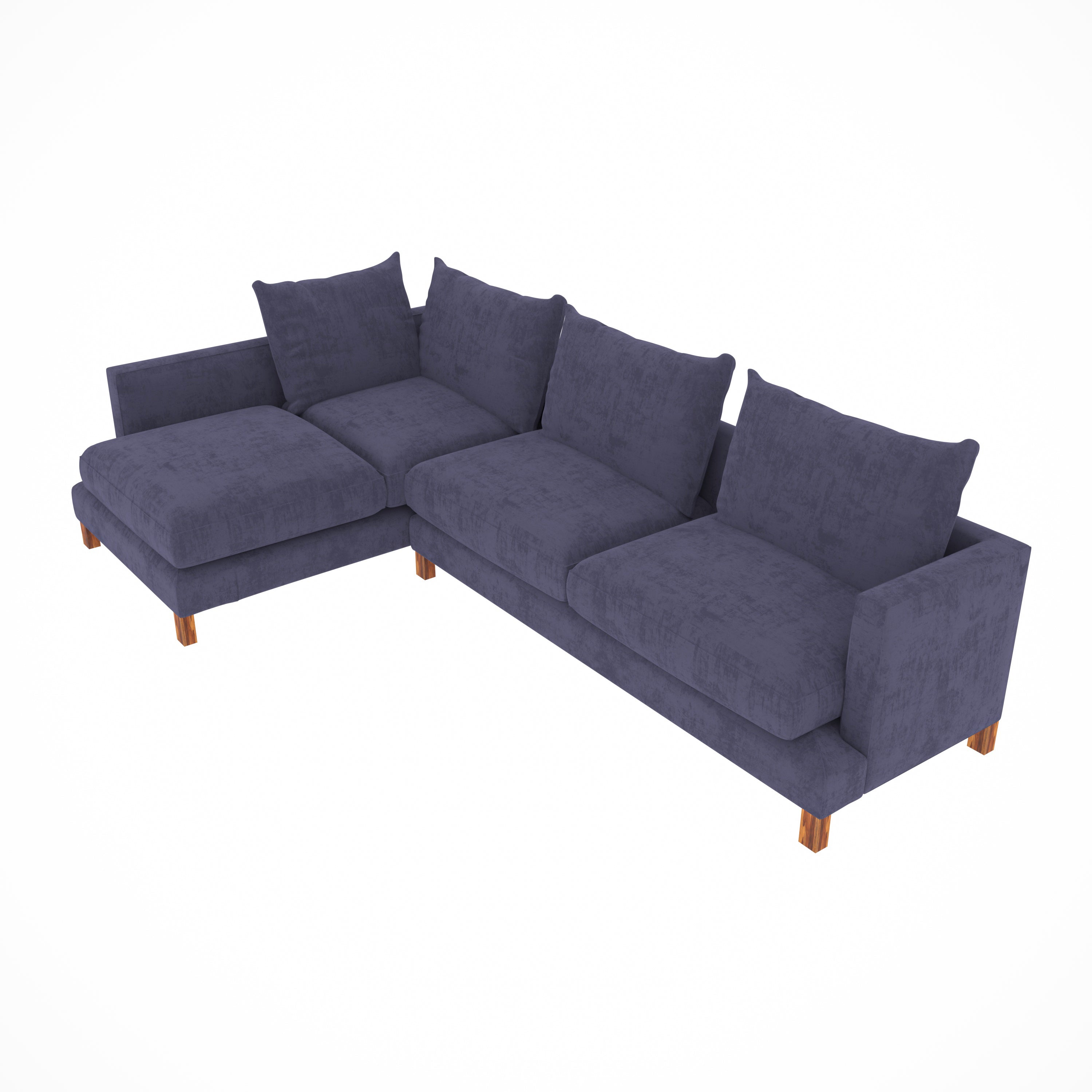 Voilet Purple Pastel Coloured with Premium Comfort L Shaped 4 Seater Sofa Set for Home Sofa