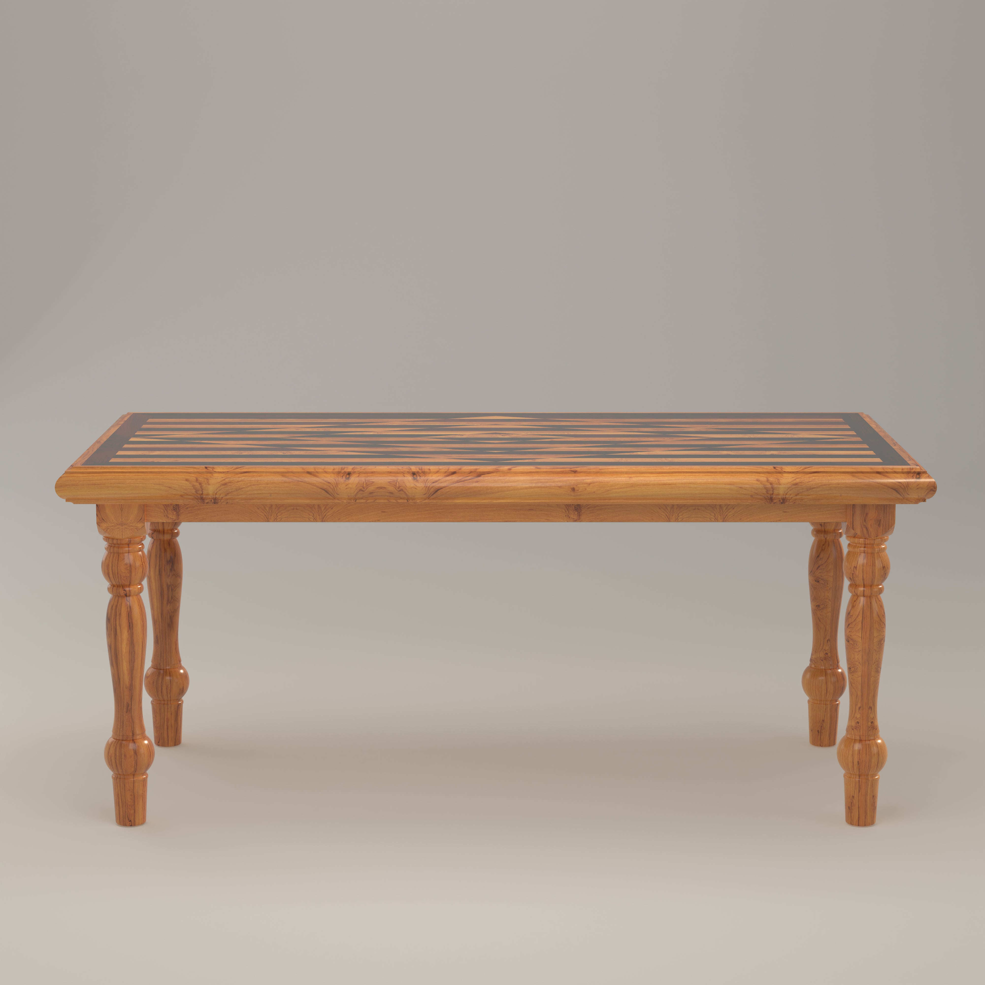 Elegant Top Strip Style Teak Wooden Dining Table Dining Table