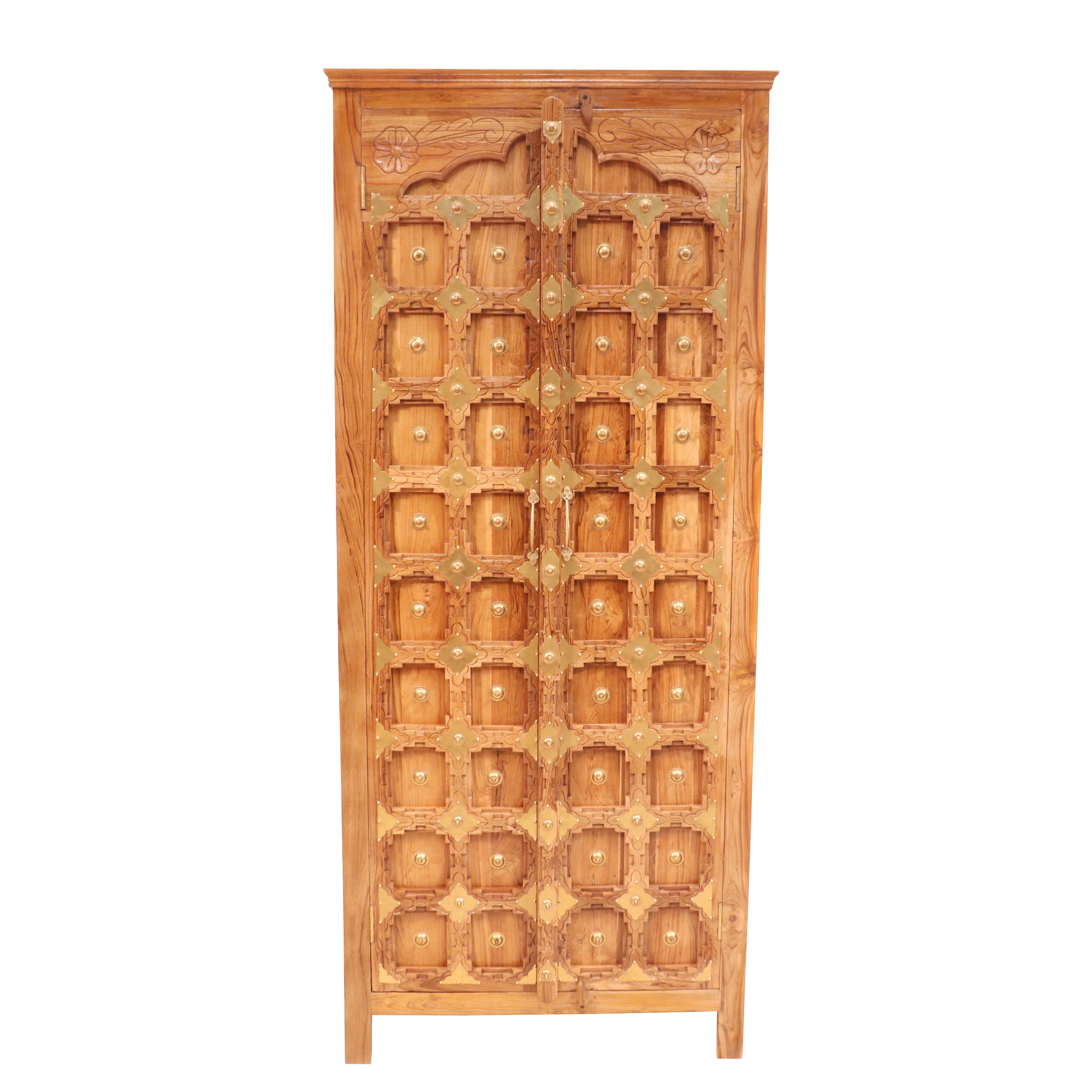 Classic Multiple Storage & Block Style Handmade Large Wooden Cupboard for Home Wardrobe