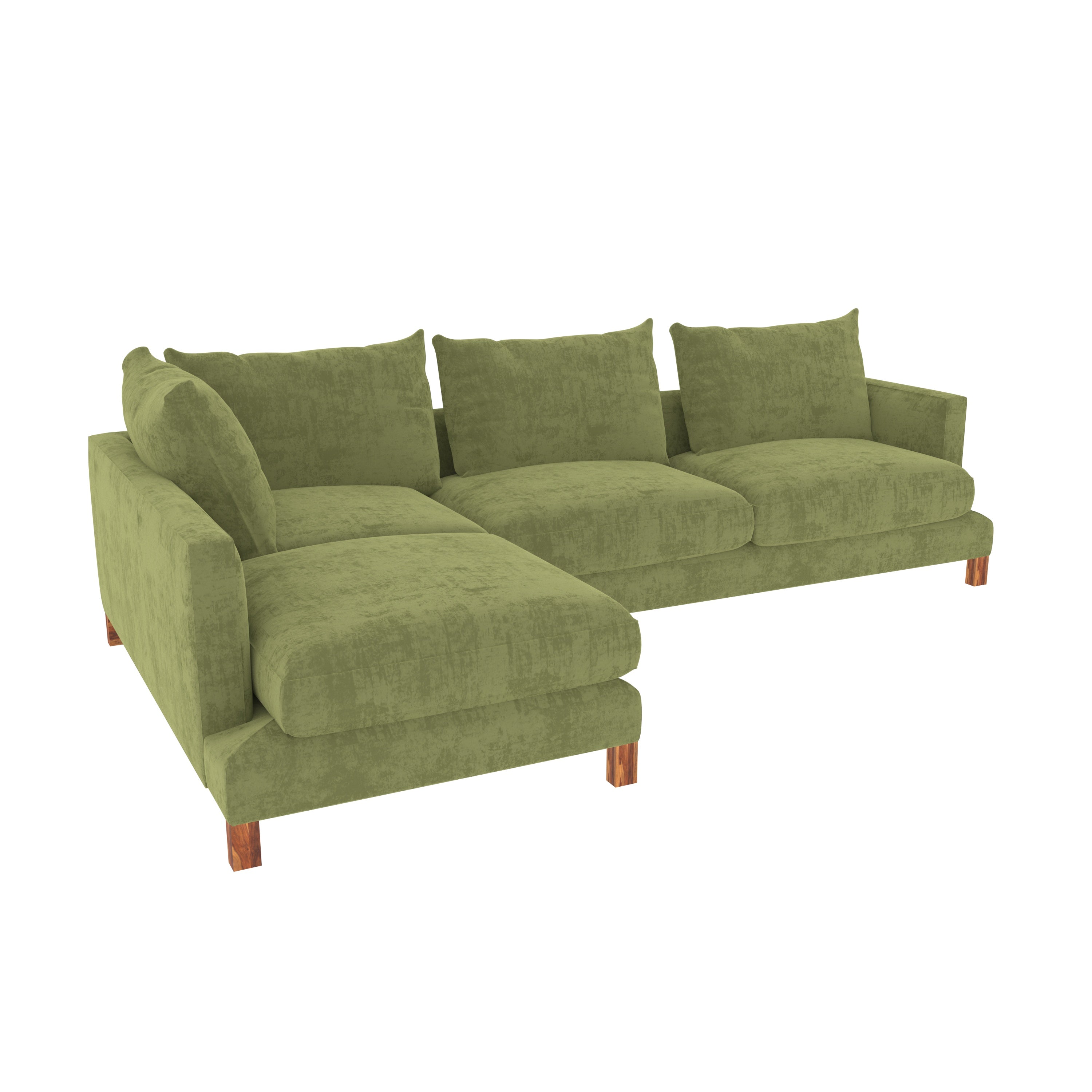 Glorious Green Pastel Coloured with Premium Comfort L Shaped 4 Seater Sofa Set for Home Sofa