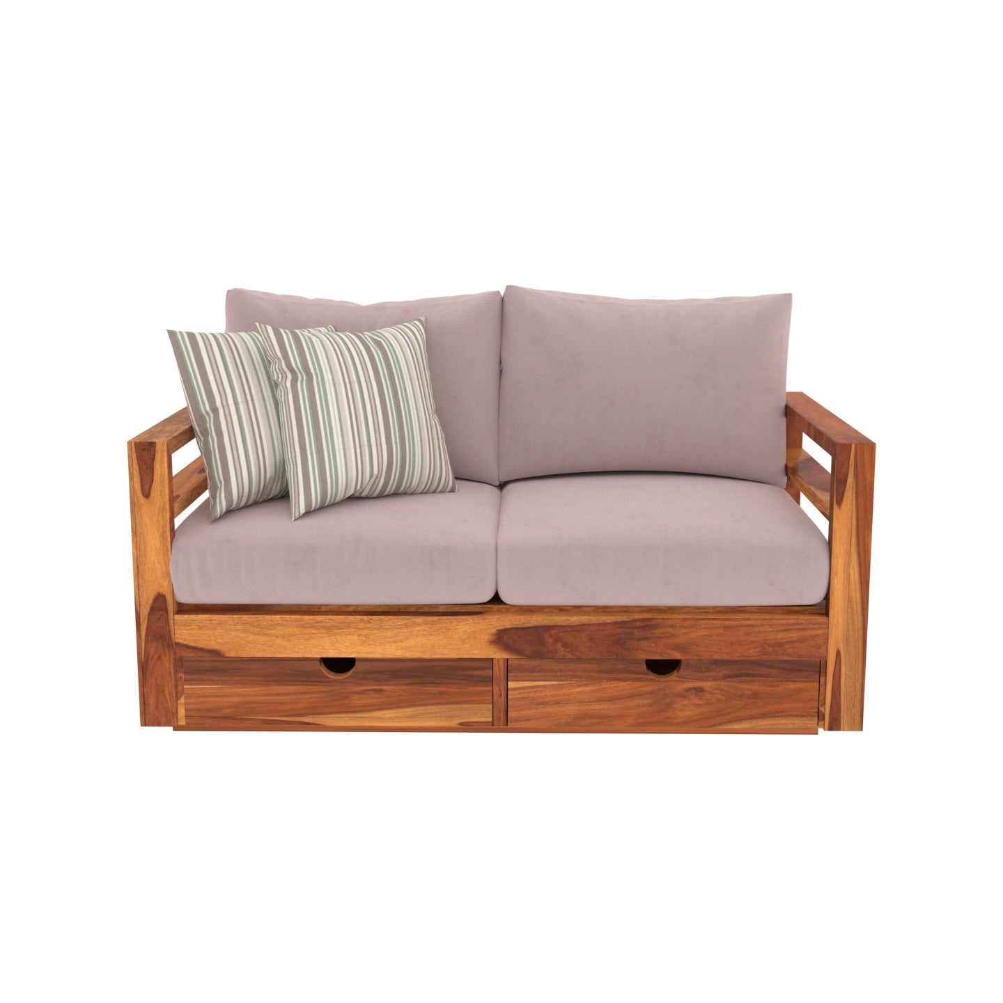 Poly Pinkish Vintage Wooden Sofa With Storage Sofa