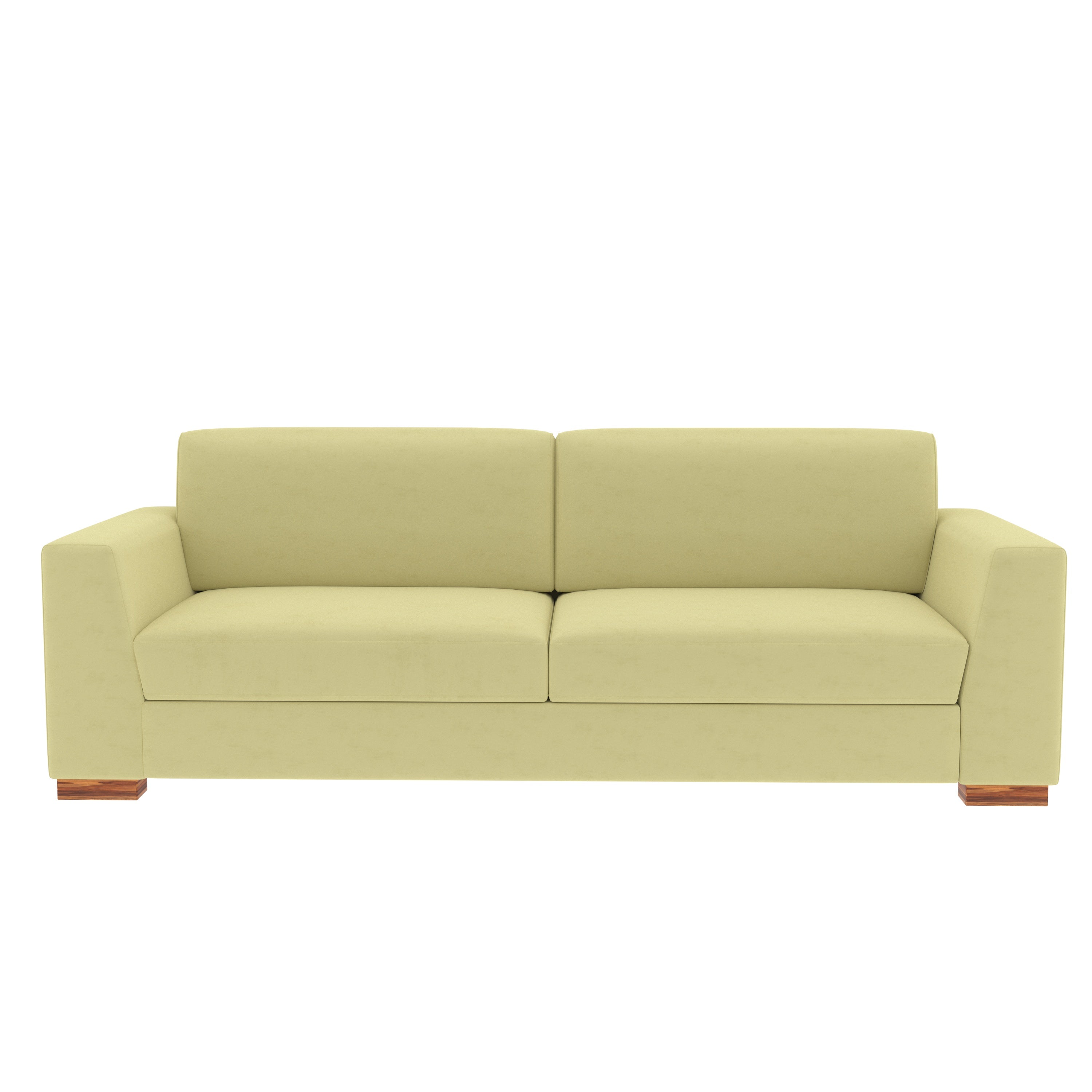 Ivory Yellow Pastel Coloured Comfort 2+1 Seater Sofa + Center Table for Home Sofa