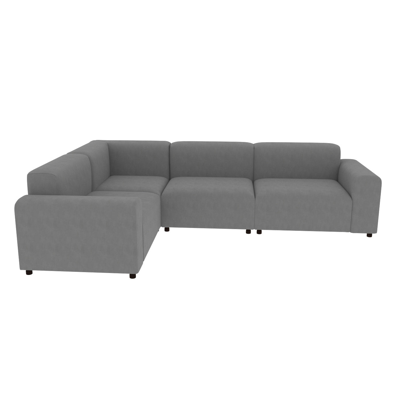 Glamour Grey Pastel Coloured Comfort Long L Shaped 4 Seater + Center Table Sofa for Home Sofa