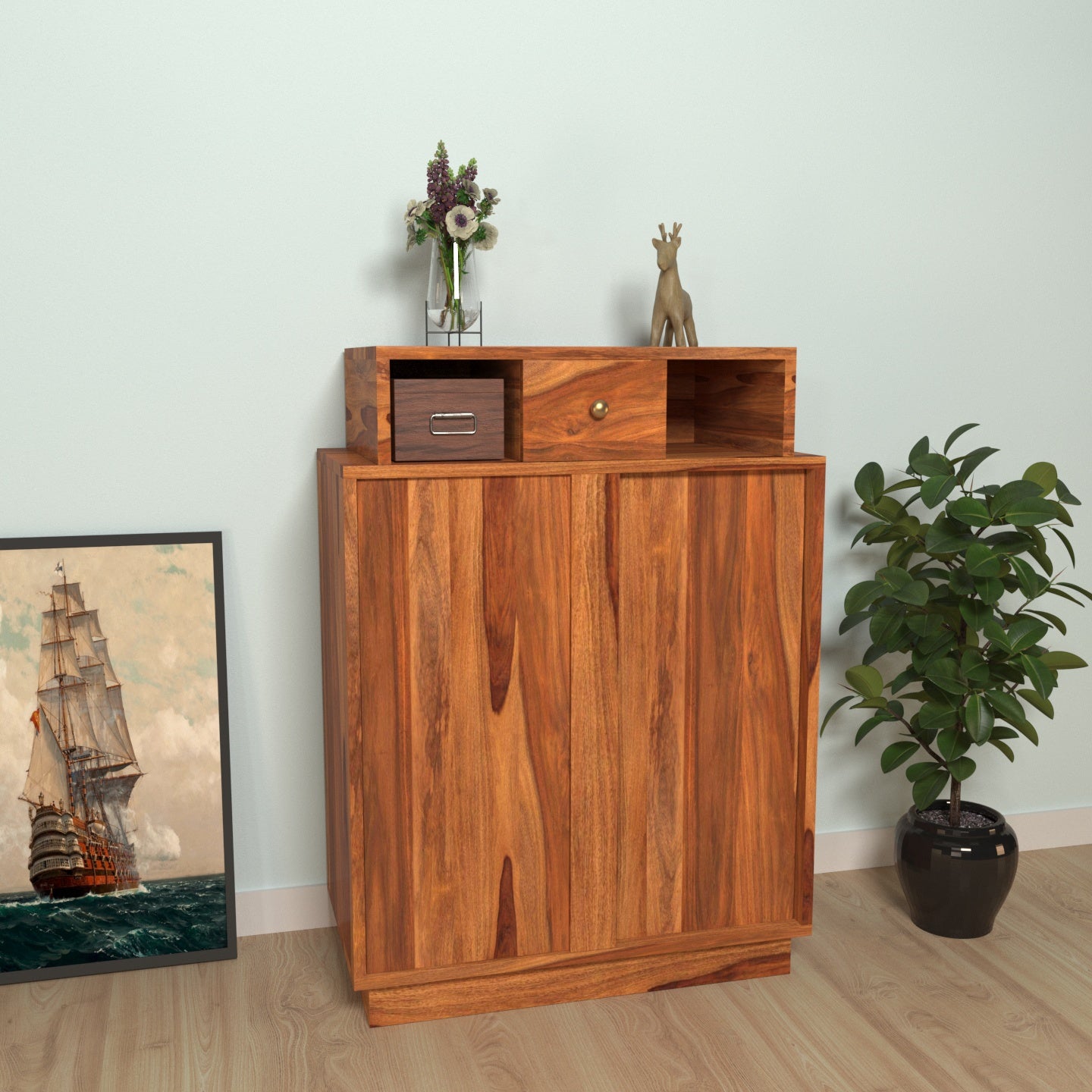 Classic Style Multiple Storage Wooden Side Board Cupboard