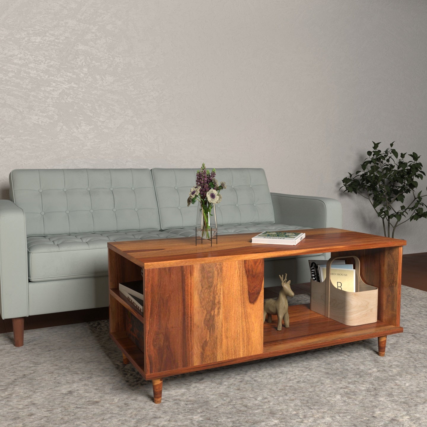 Traditional Time Simple Storage Wooden Coffee Table Coffee Table